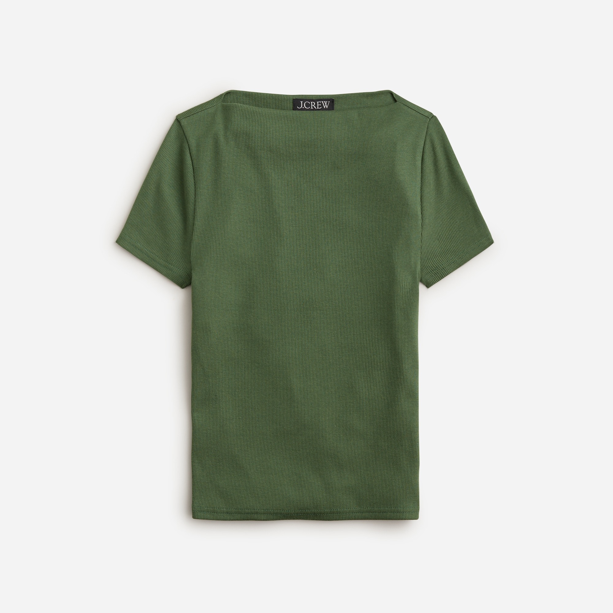  Fine-rib fitted boatneck T-shirt