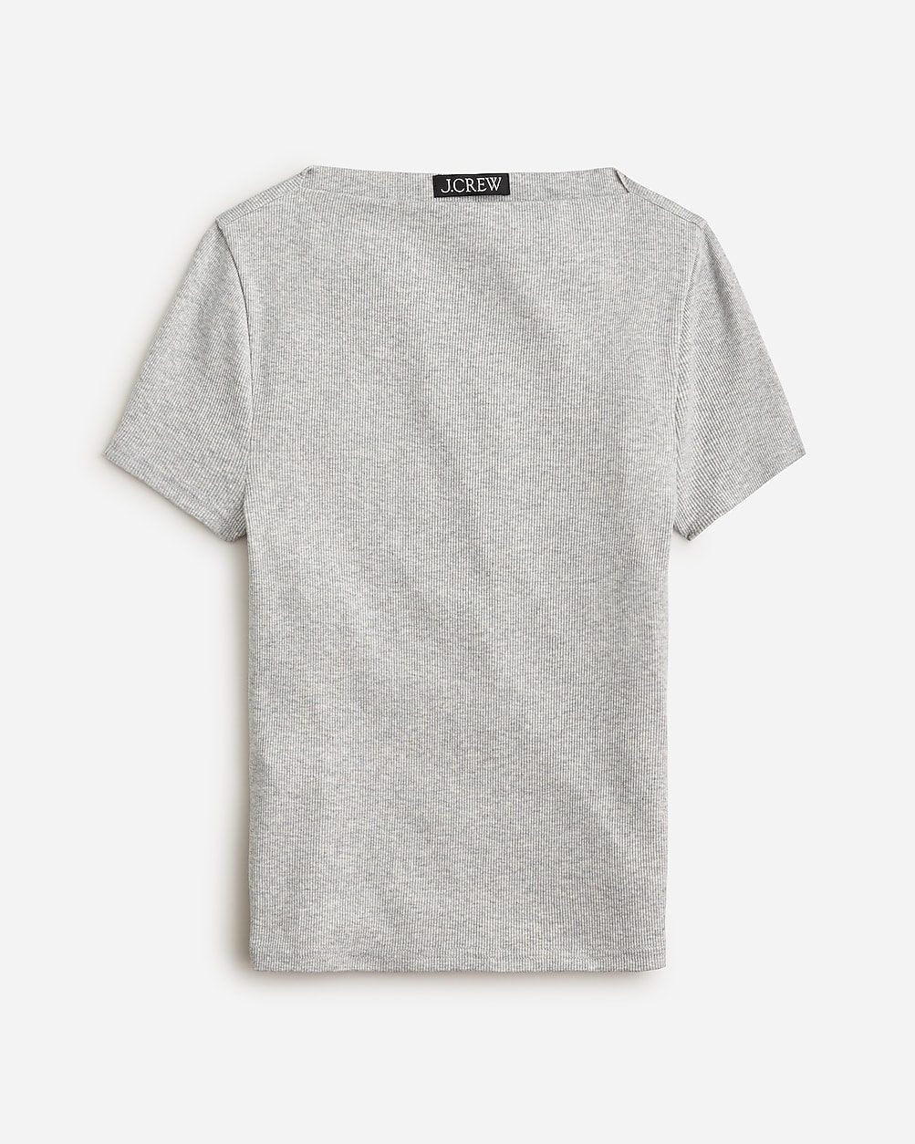 Fine-rib fitted boatneck T-shirt