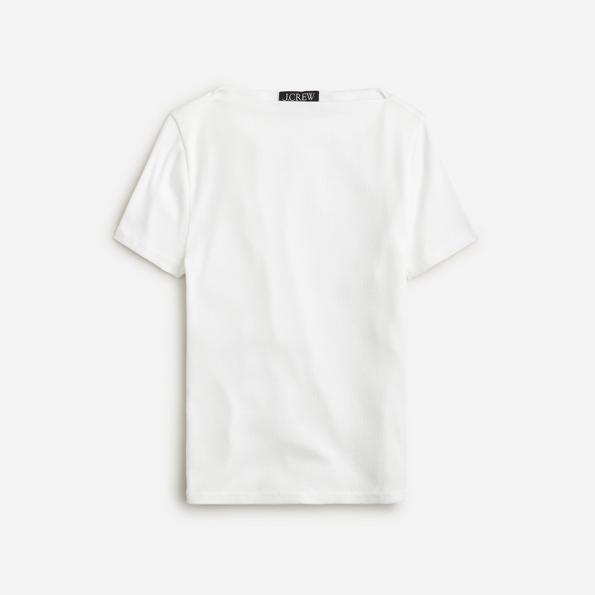  Fine-rib fitted boatneck T-shirt