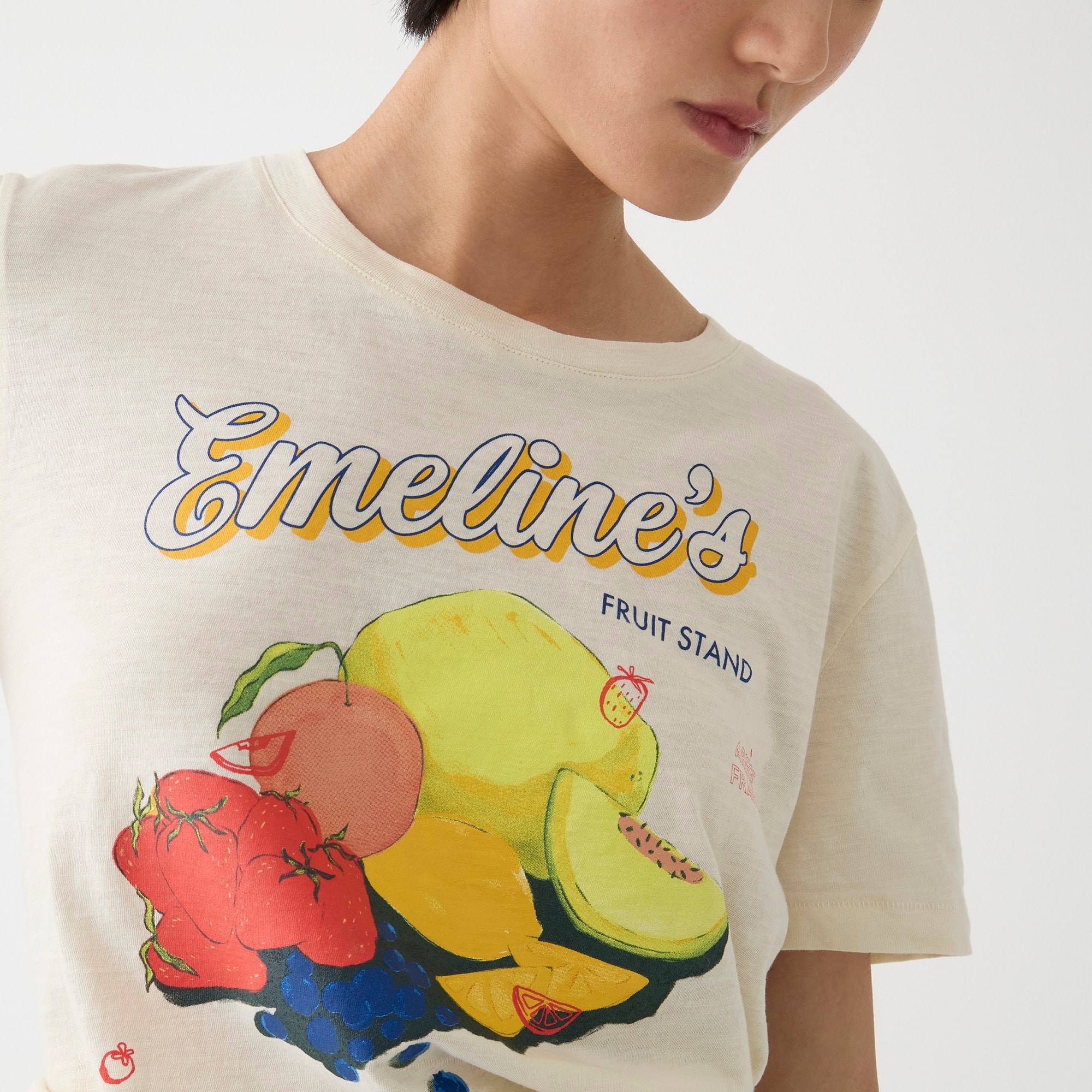 j.crew: classic-fit &quot;fruit stand&quot; graphic t-shirt for women