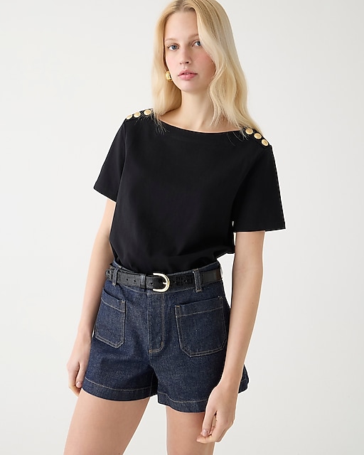  Mariner cloth short-sleeve T-shirt with buttons