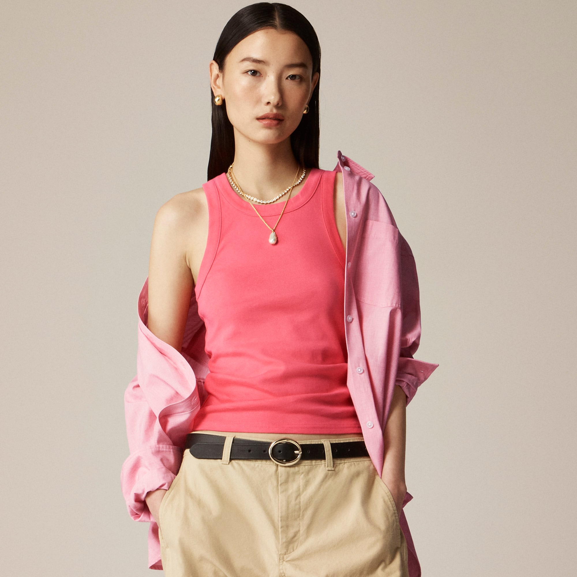 womens Perfect-fit high-neck tank top