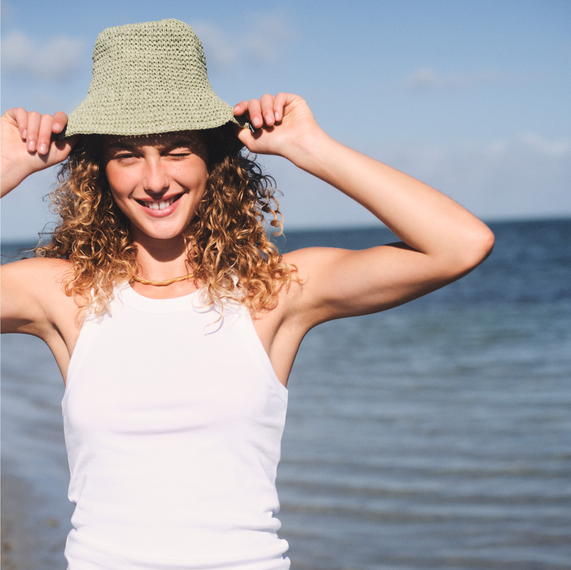 womens Perfect-fit high-neck tank top