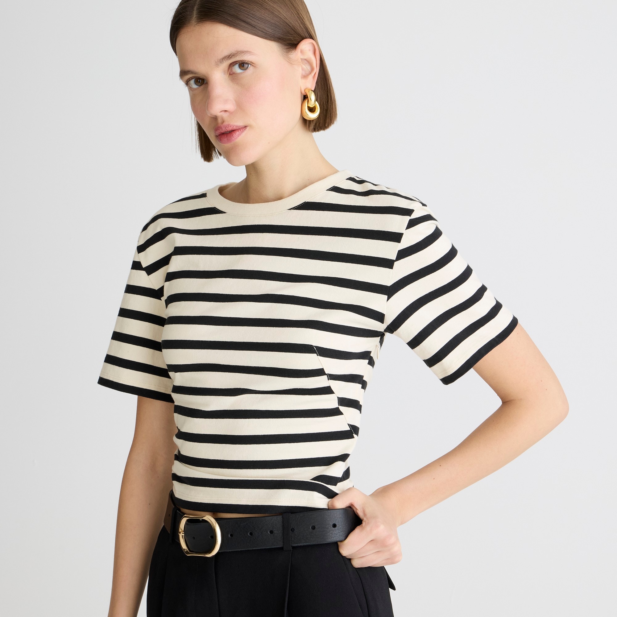 womens Mariner cloth fitted-waist T-shirt in stripe