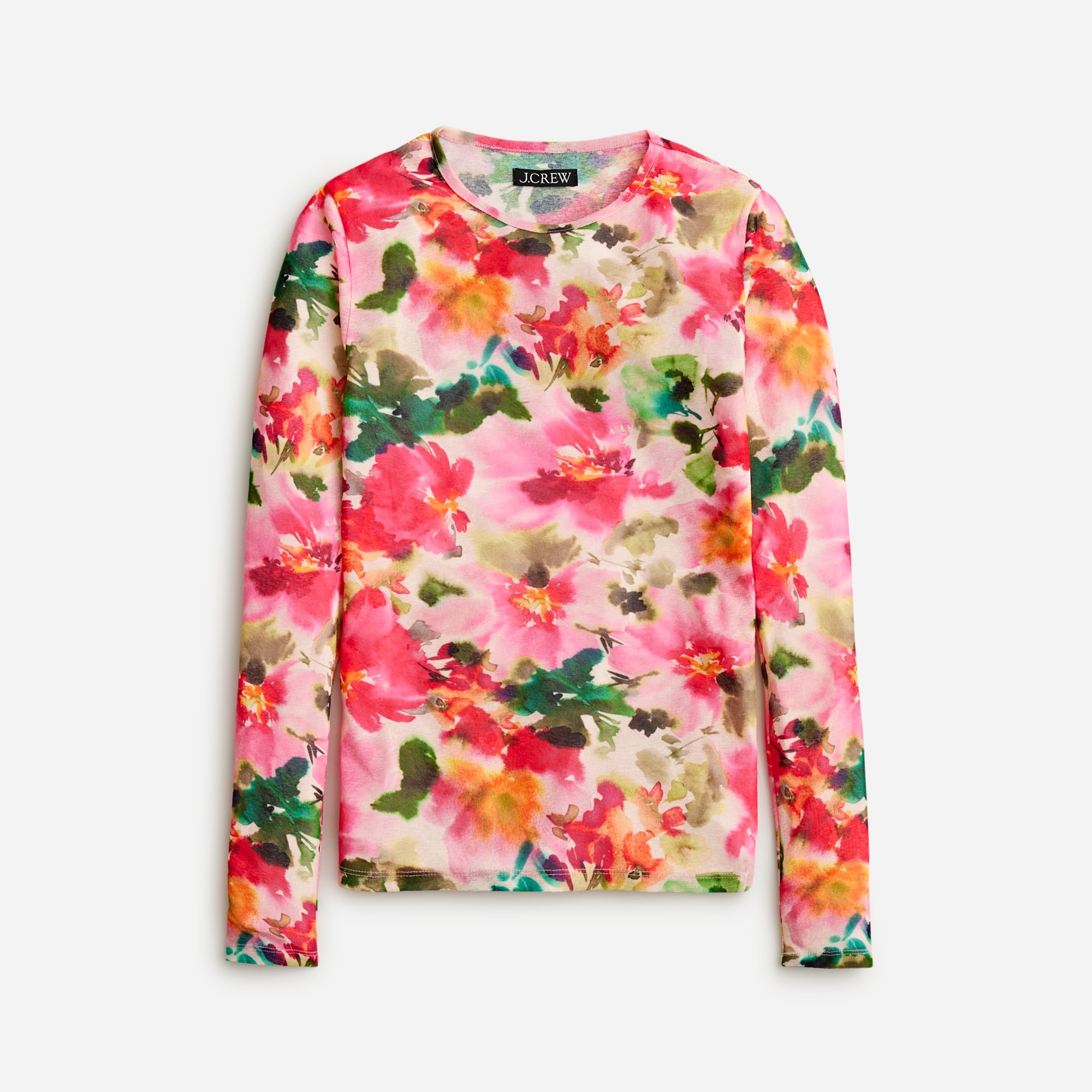 Sheer floral-print top
