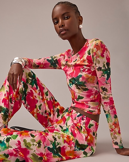 j.crew: sheer floral-print top for women