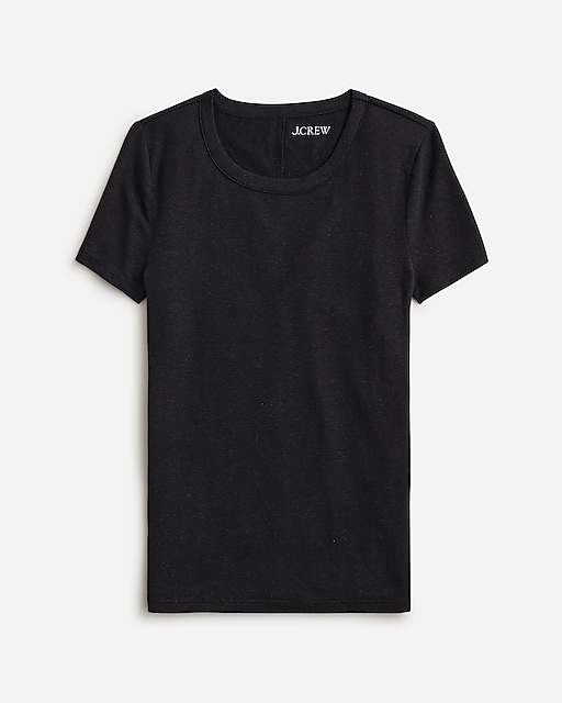  Stretch linen-blend crewneck T-shirt