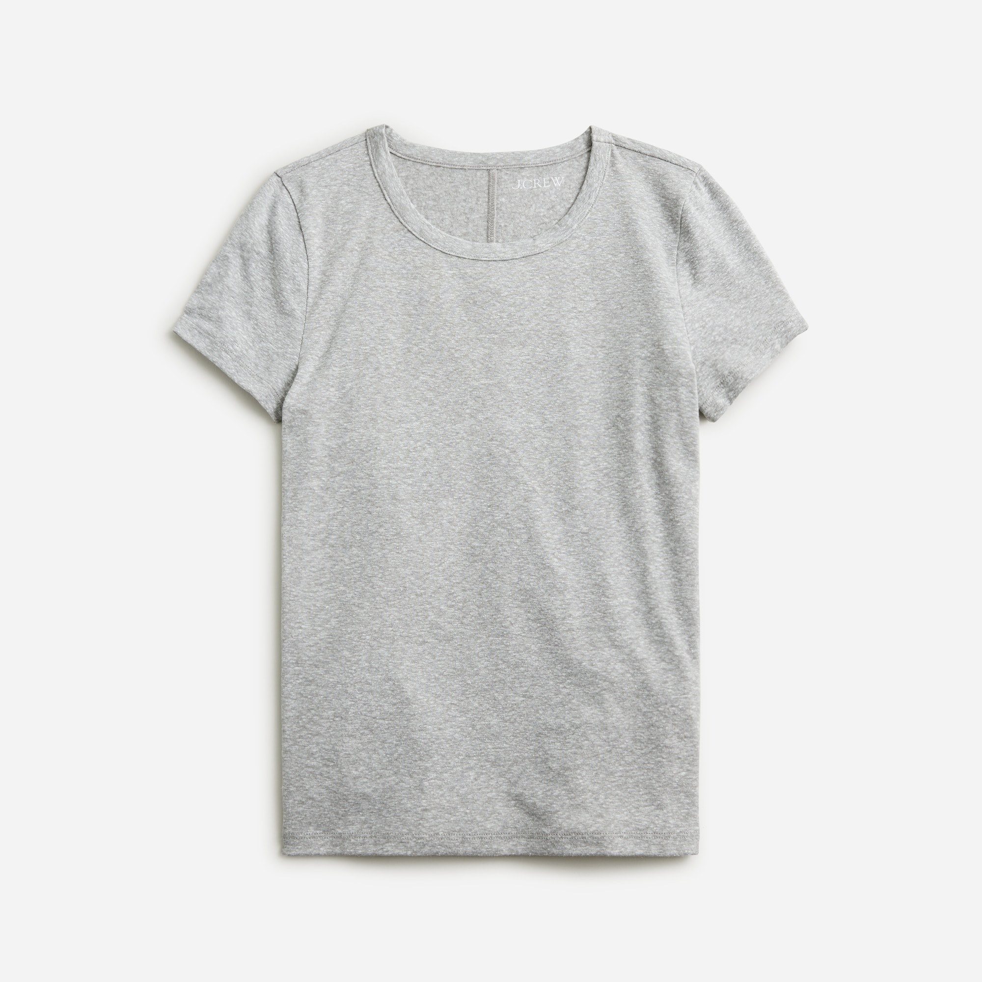 womens Stretch linen-blend crewneck T-shirt