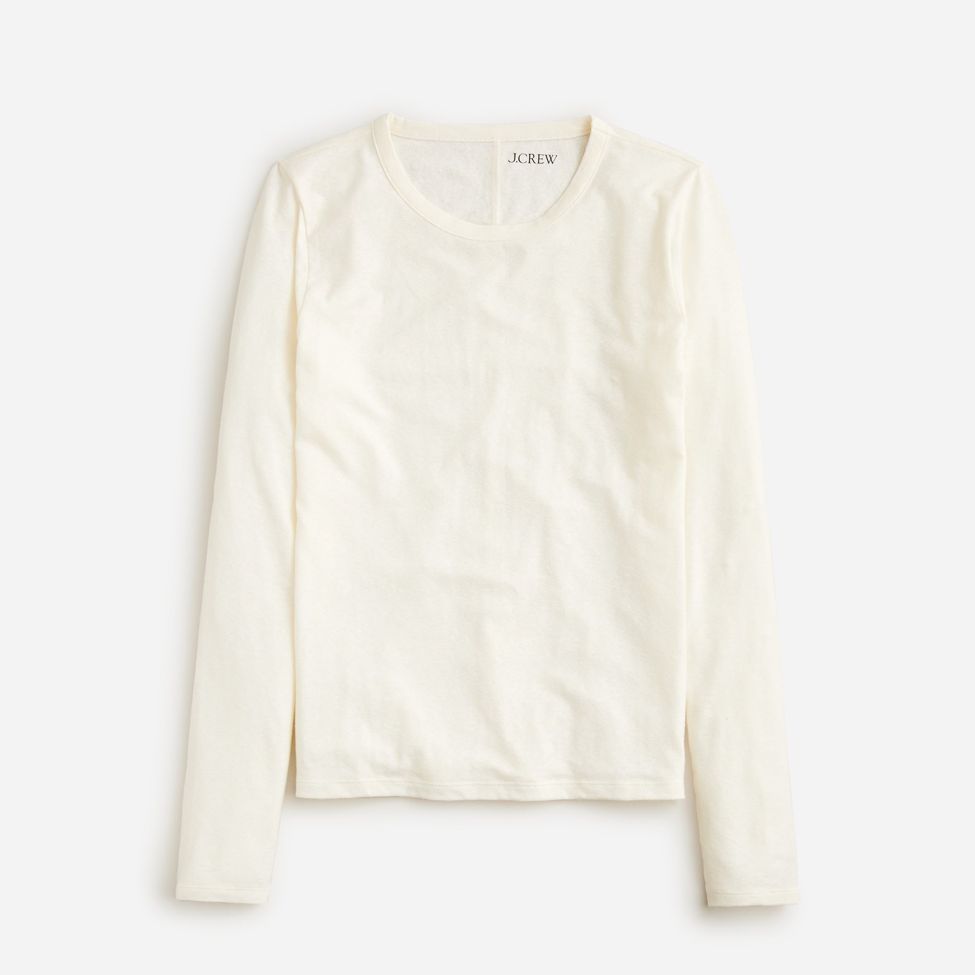 J.Crew Stretch Linen blend Crewneck Long sleeve T shirt For Women