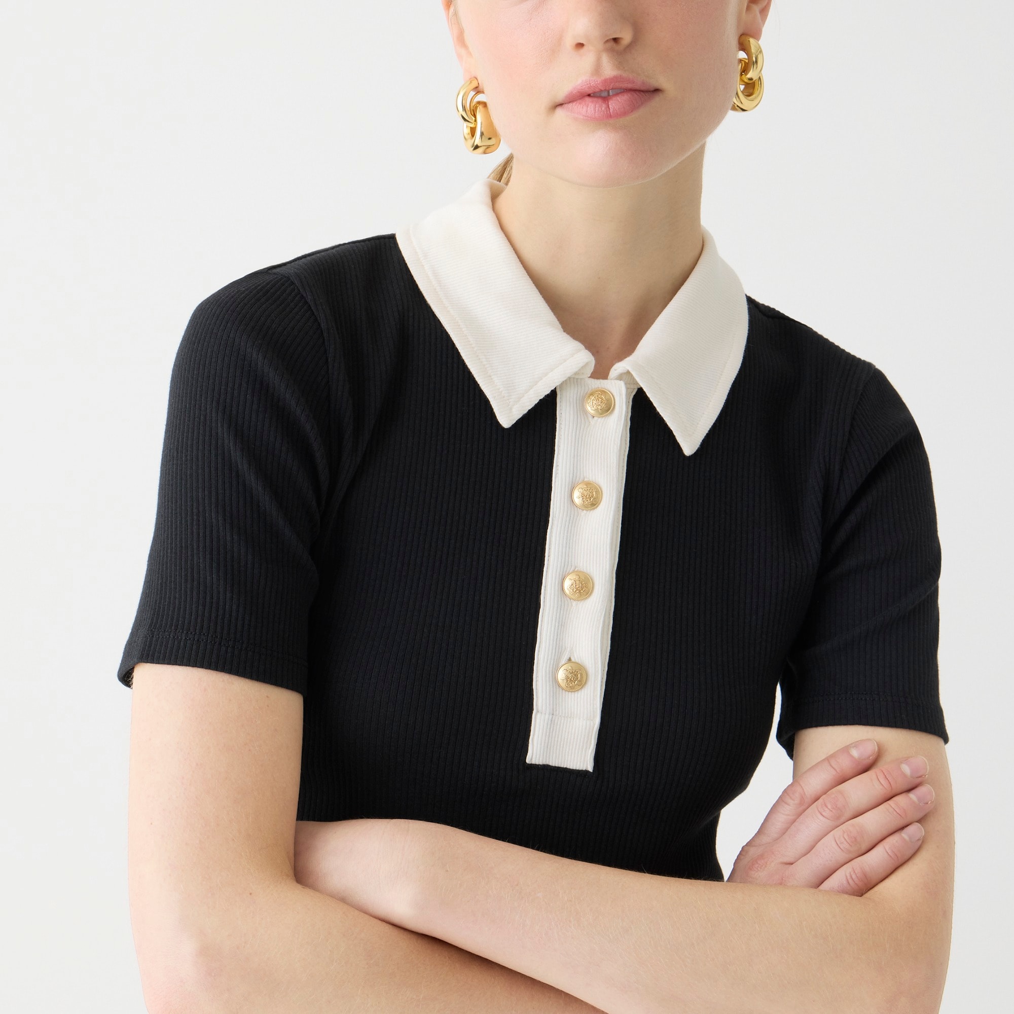 Vintage rib polo T-shirt