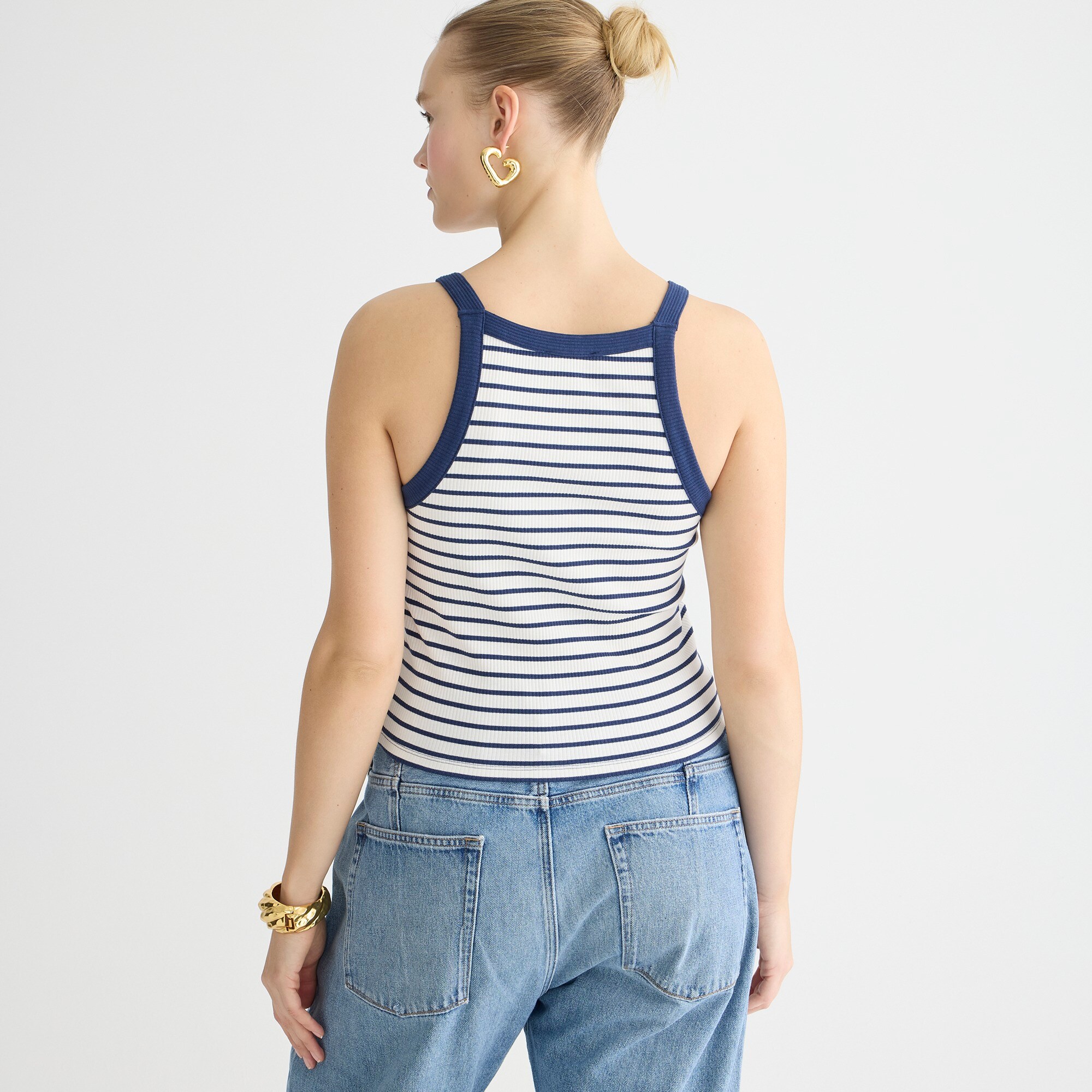 J.Crew: Vintage Rib Lady Tank Top In Stripe For Women