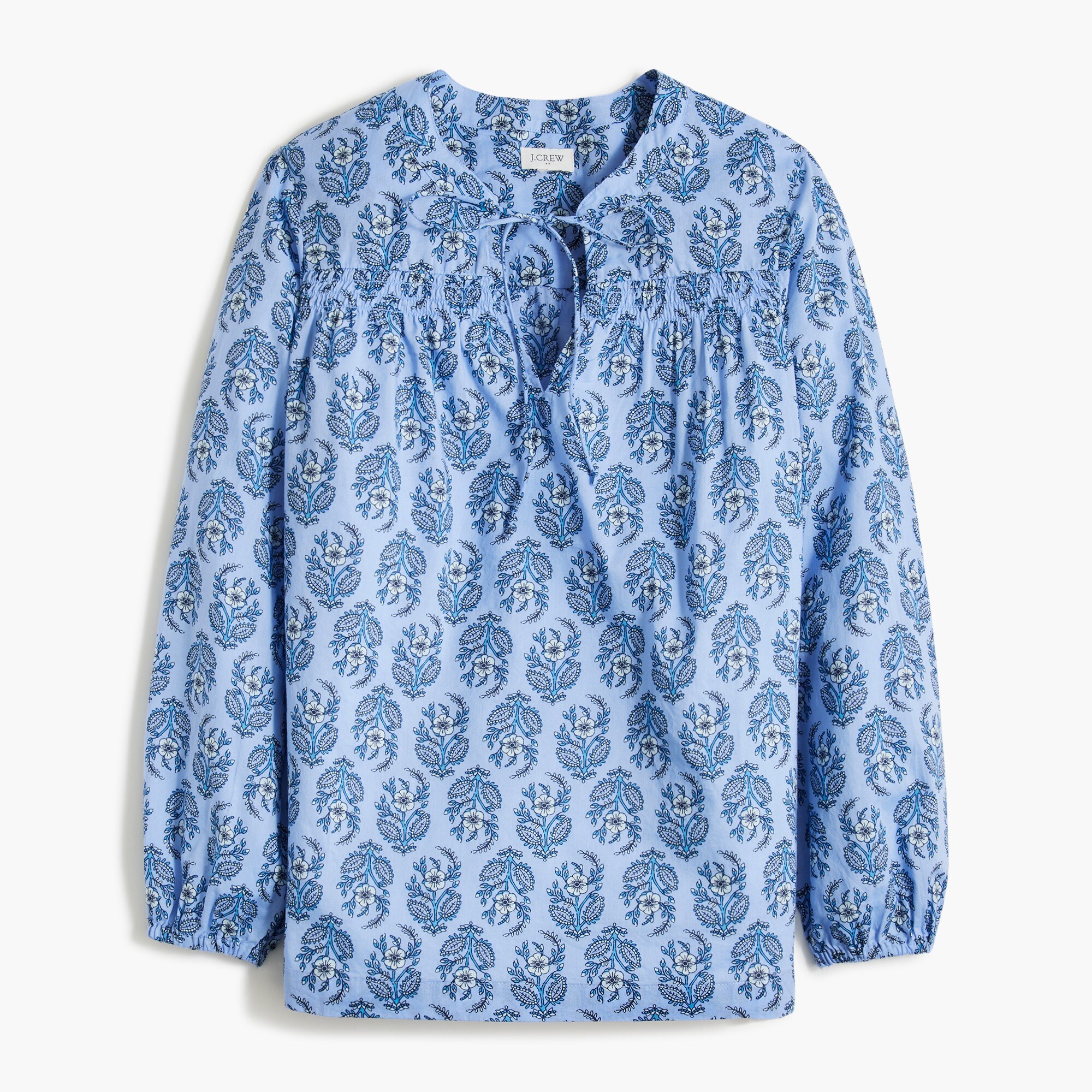 Printed split-neck top