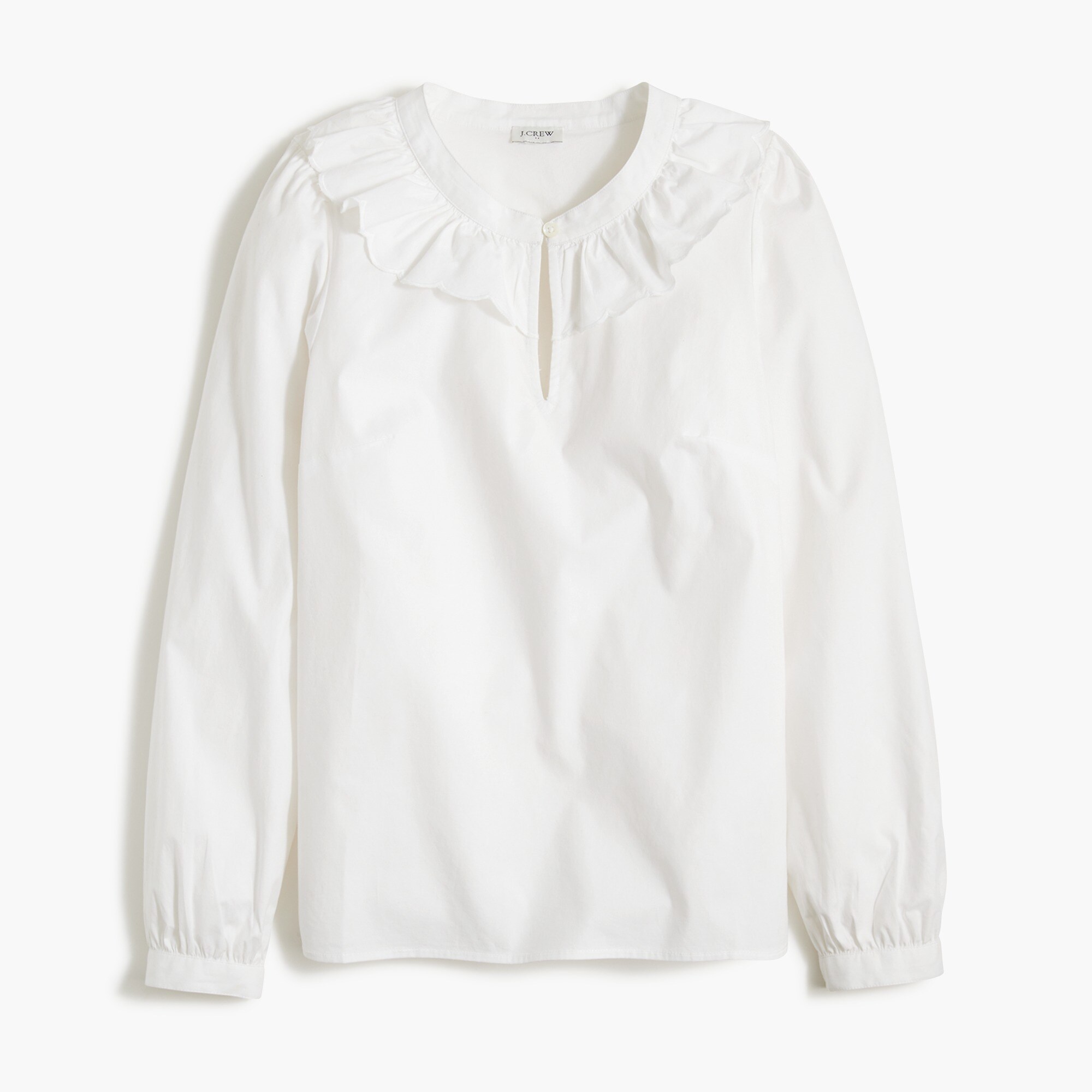 Scalloped ruffle-collar top
