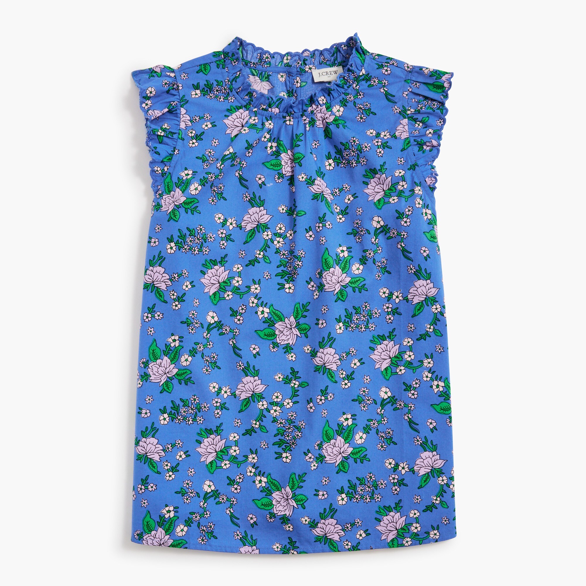 Sleeveless ruffleneck top