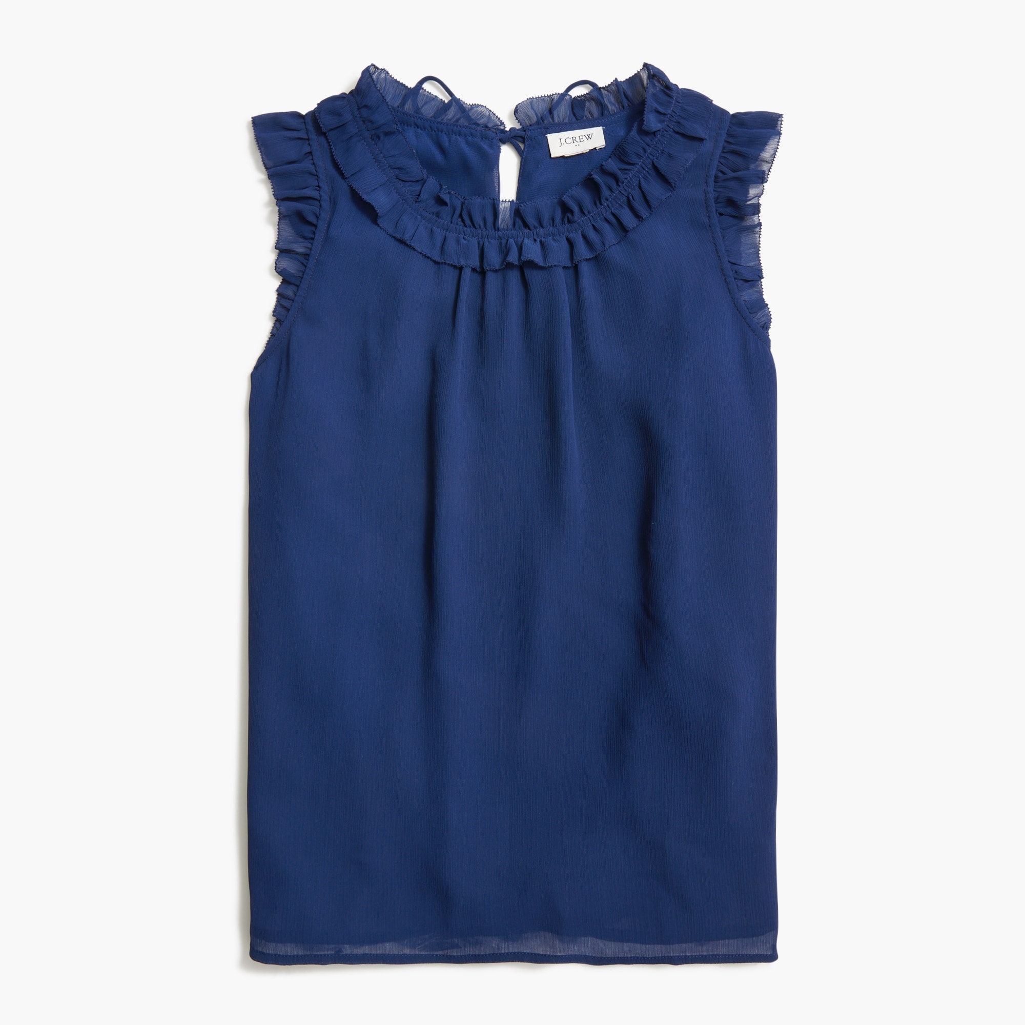 Ruffleneck crinkle top