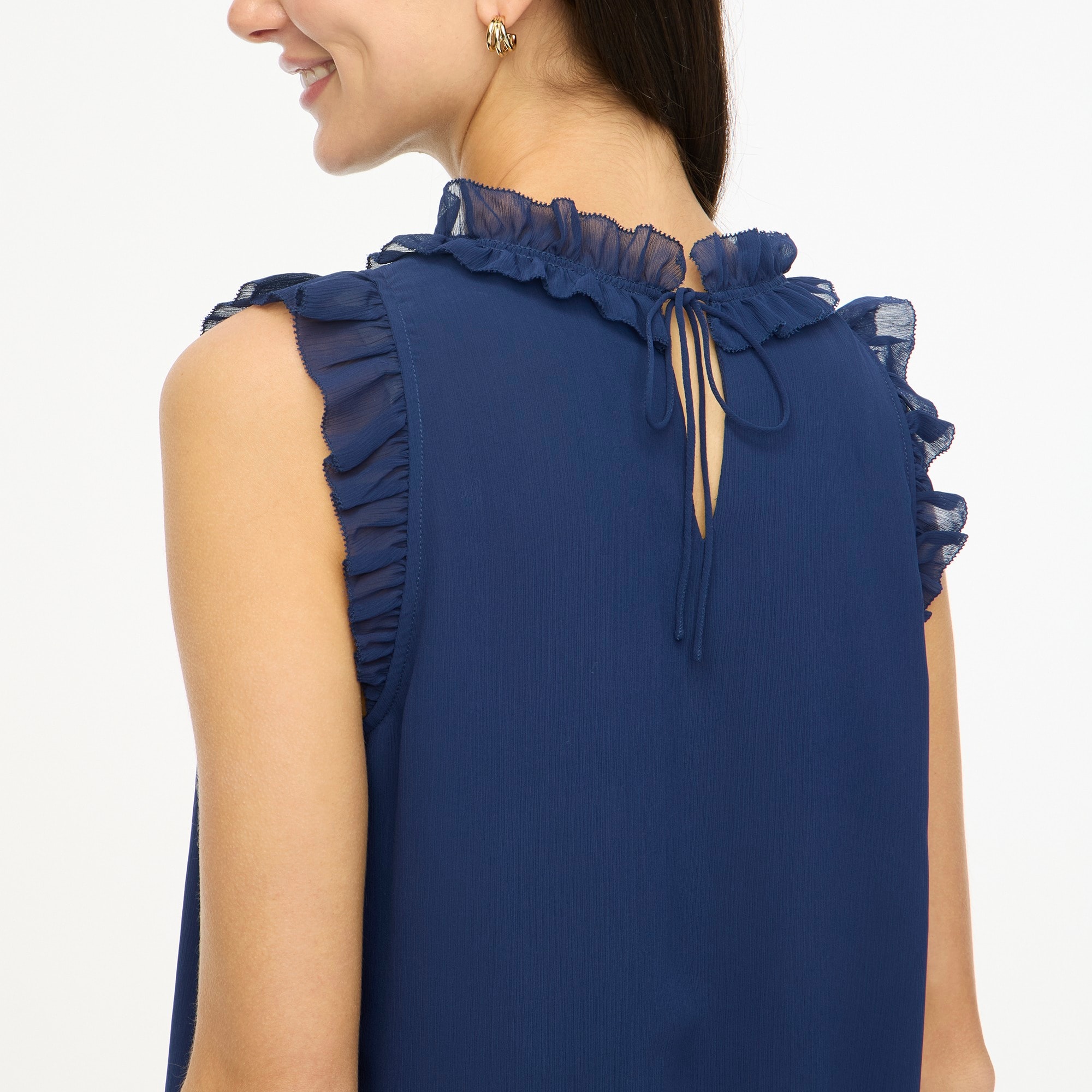 Factory: Ruffleneck Crinkle Top For Women