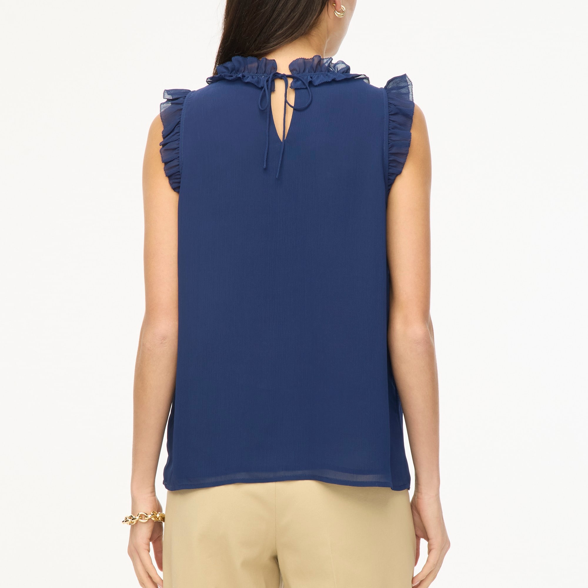 Ruffleneck crinkle top