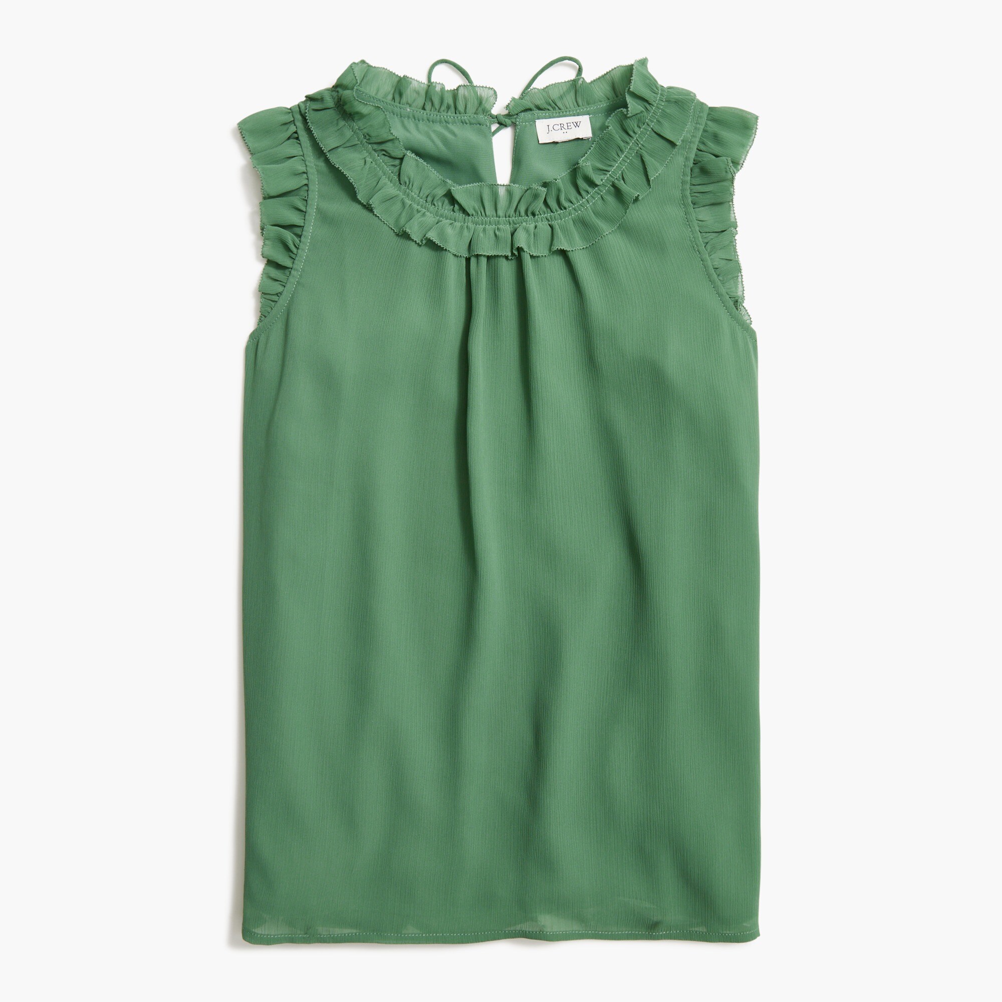 Ruffleneck crinkle top