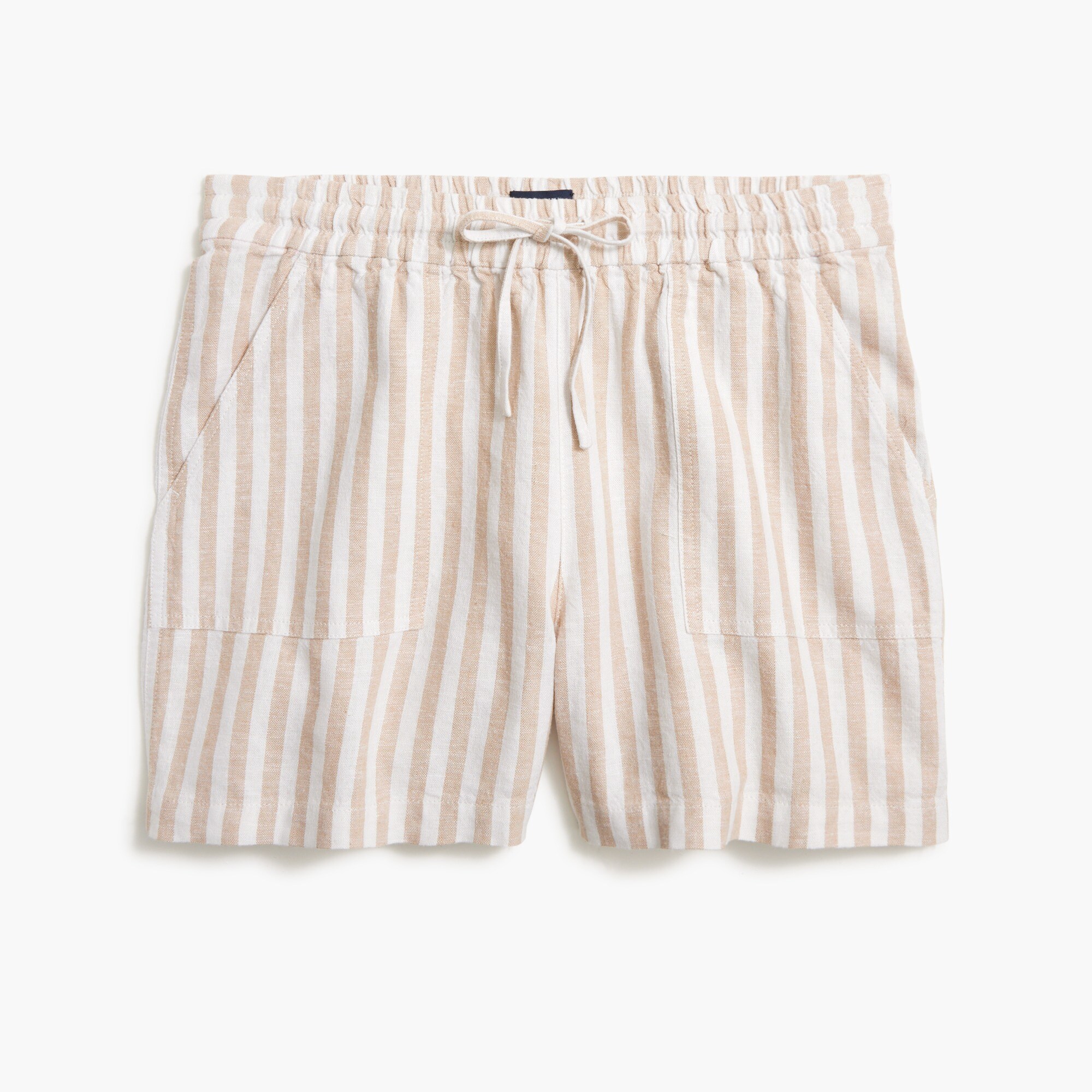 womens Striped linen-blend drawstring short
