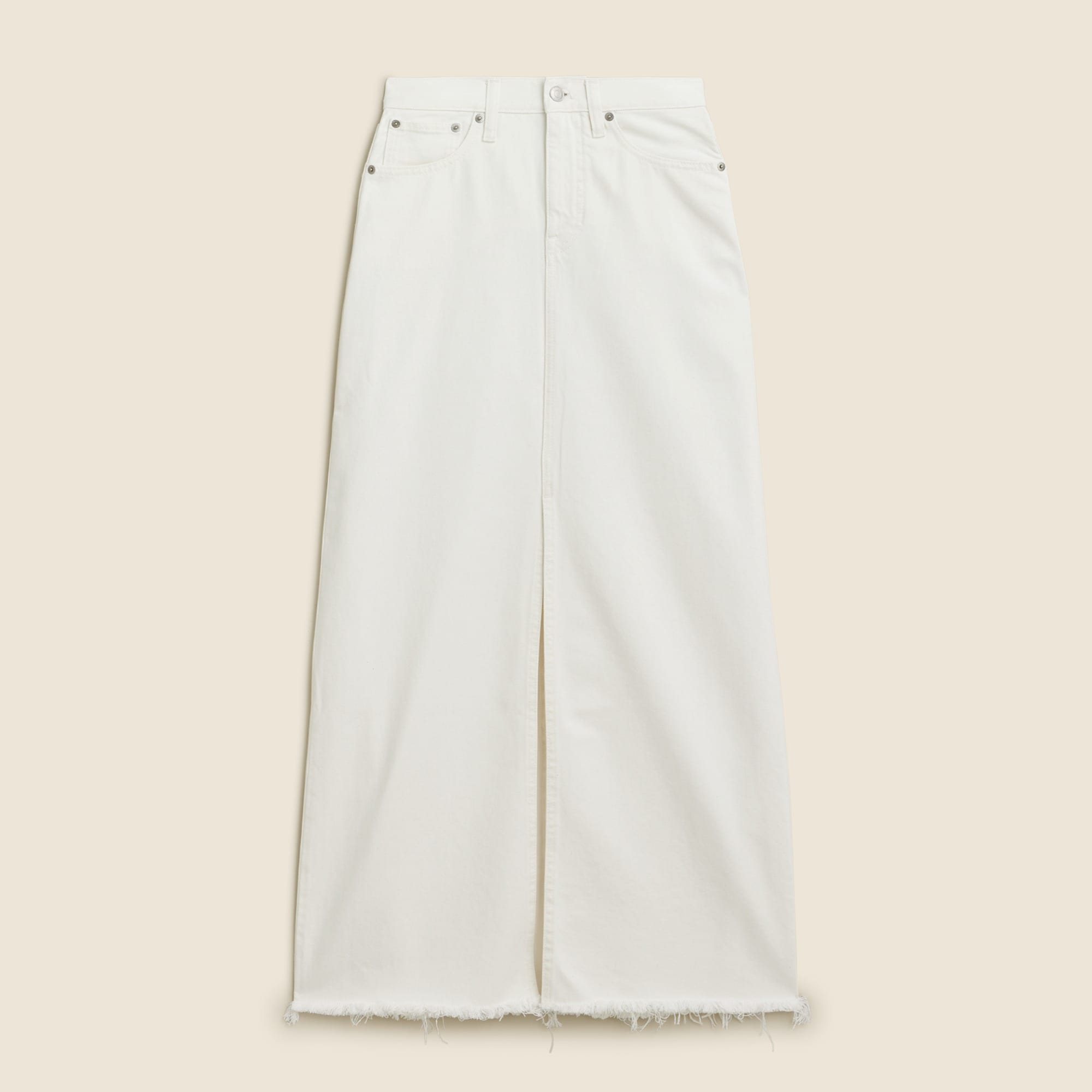 Denim maxi skirt in white