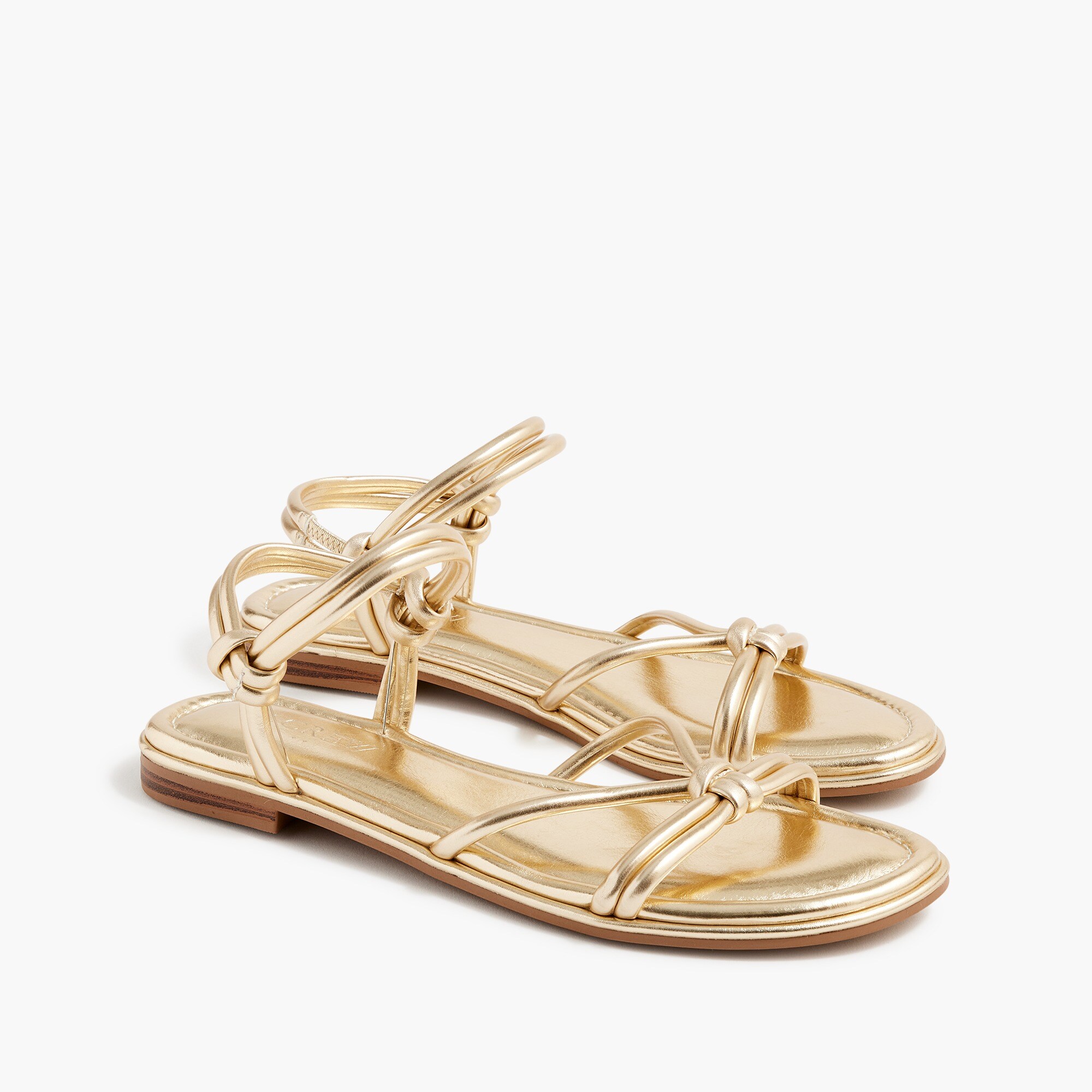 Knotted ankle-strap sandals