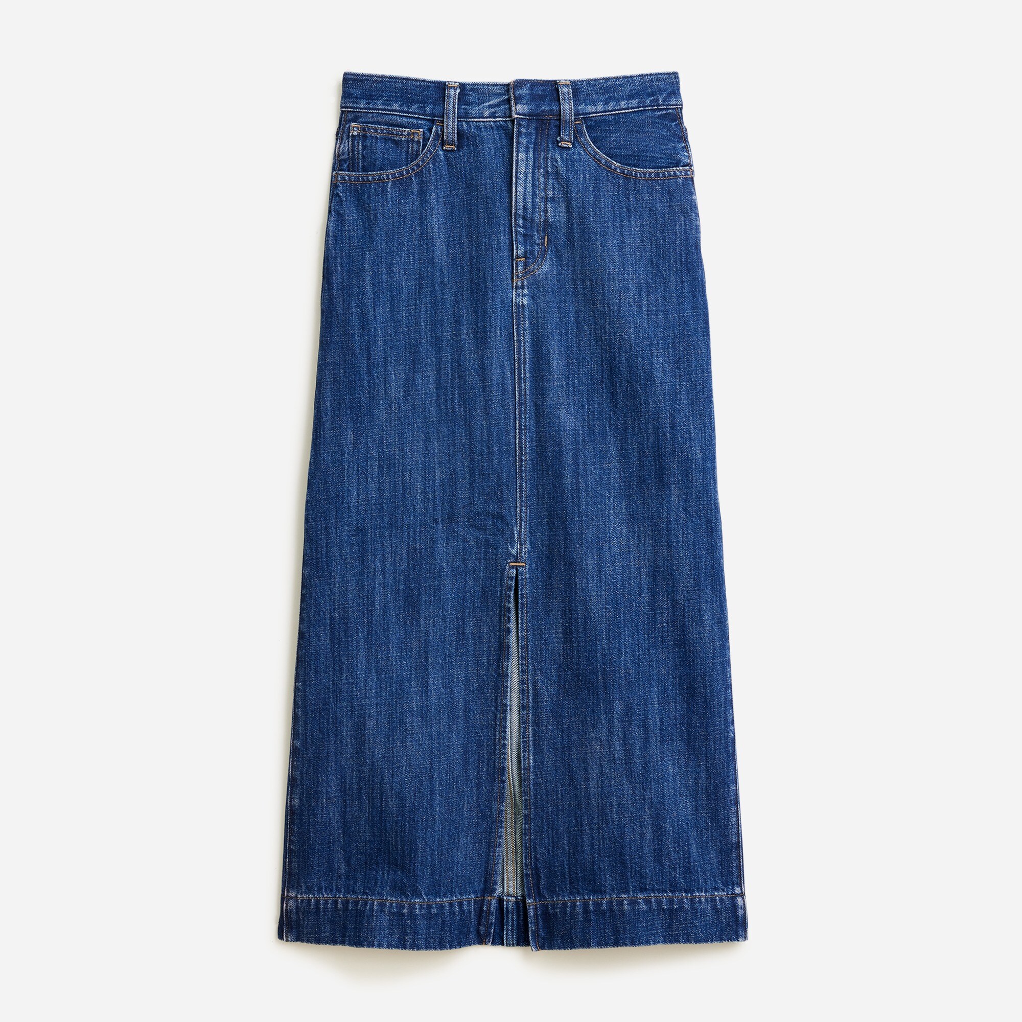 Denim midi skirt in rinse wash