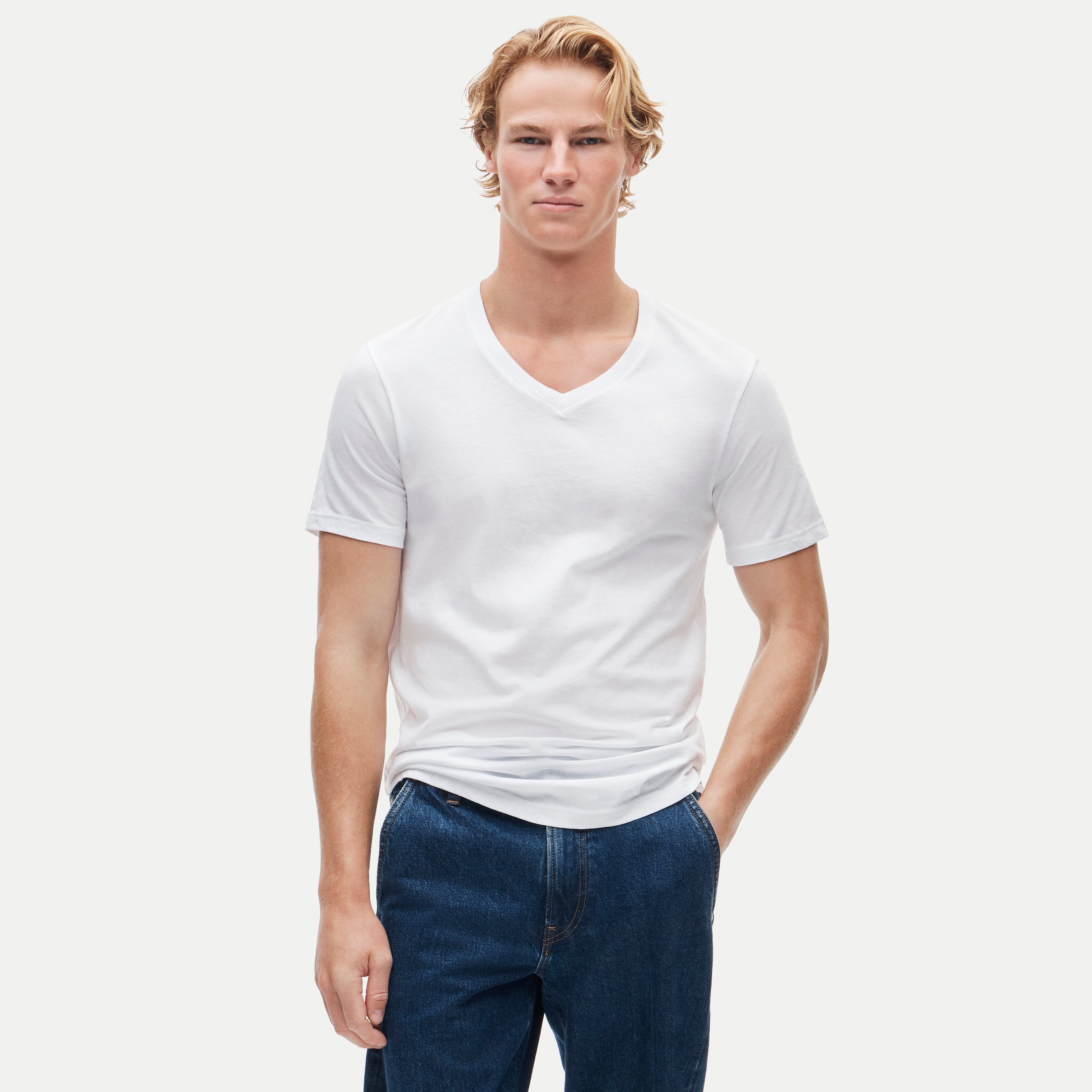 V-neck undershirts three-pack