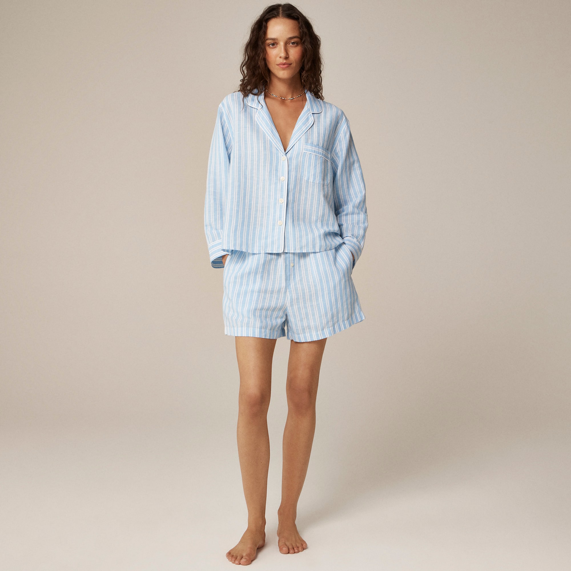 J.Crew: Pull-on Sleep Shorts In Gingham For Women