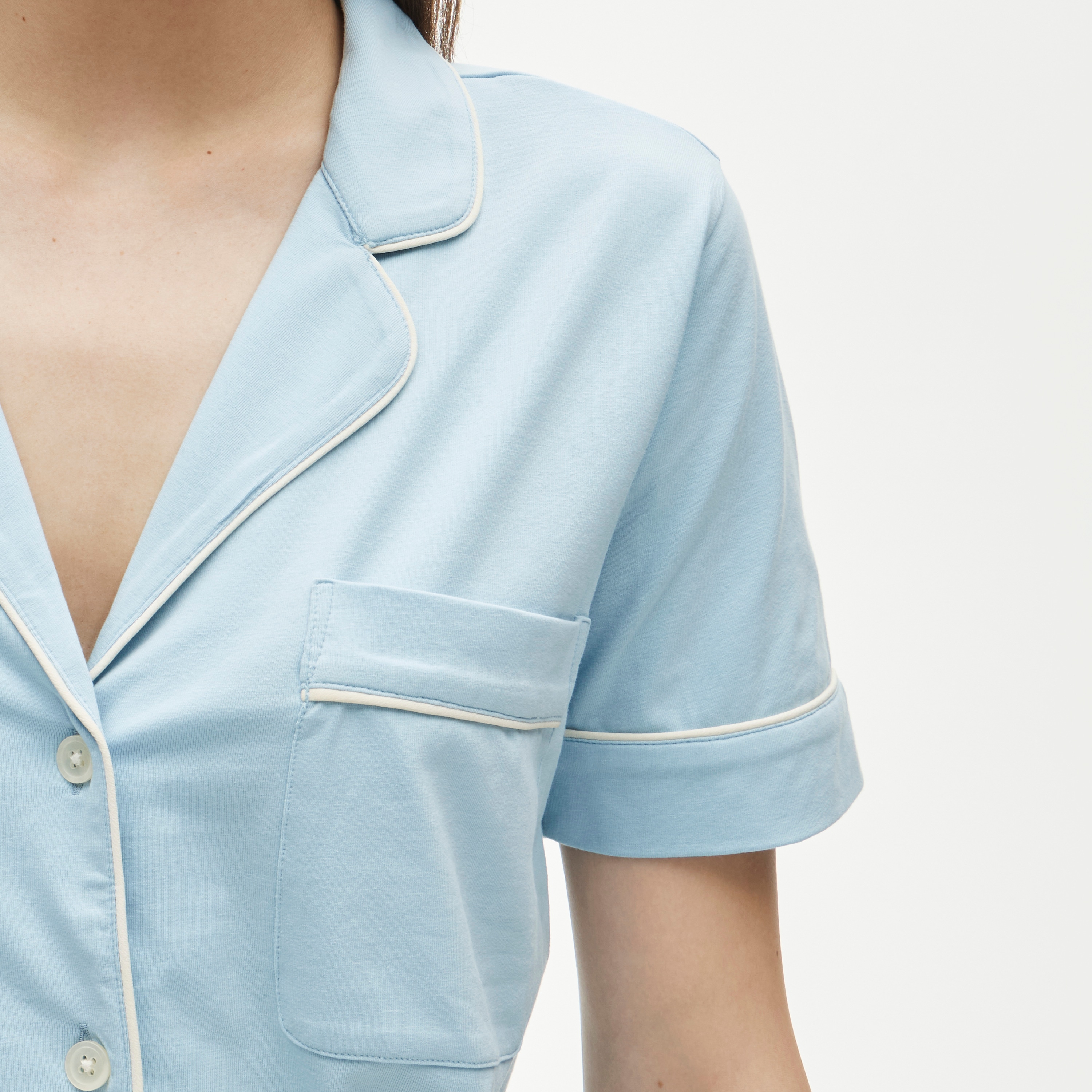 Dreamy cotton-blend short-sleeve pajama pant set