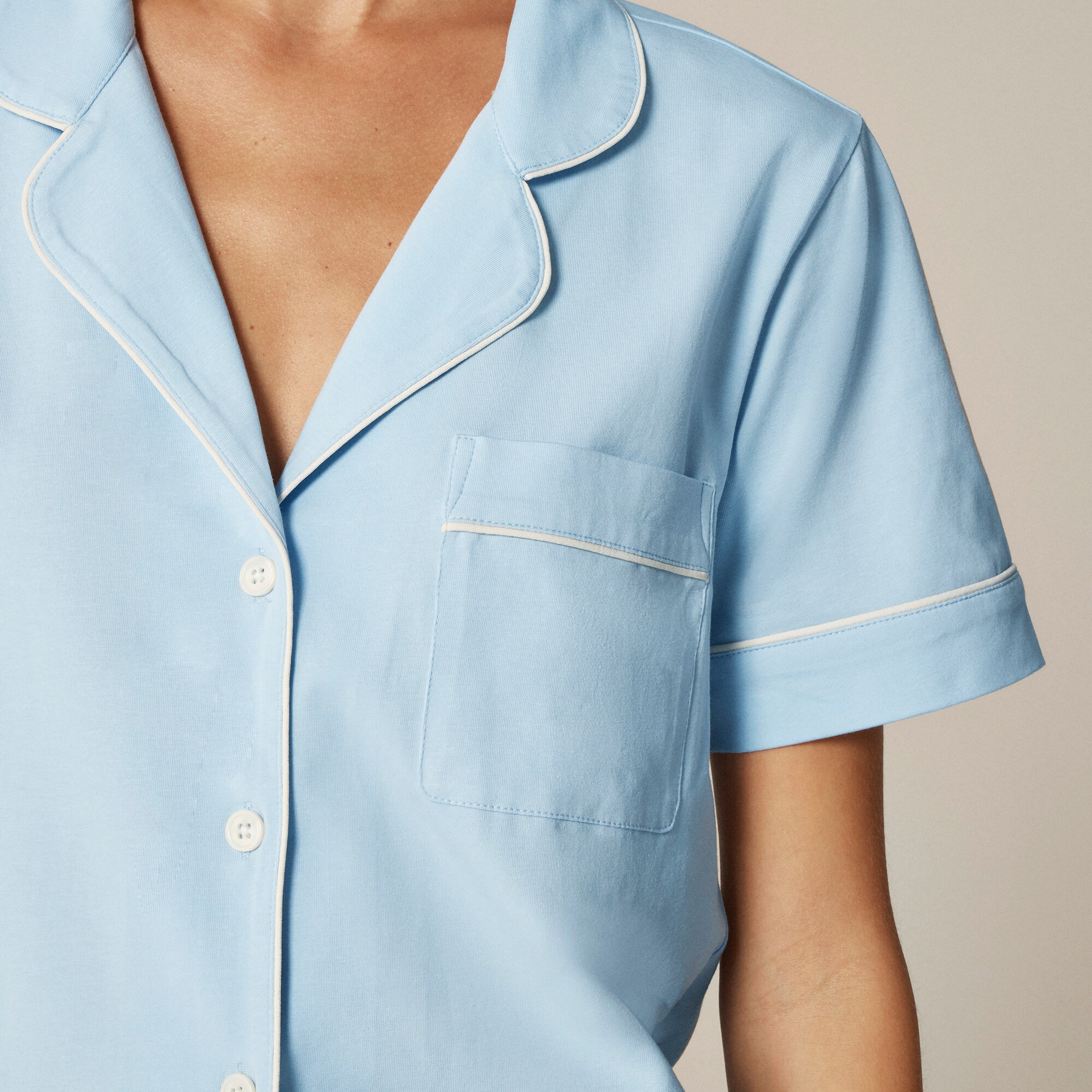 Dreamy cotton-blend short-sleeve pajama pant set