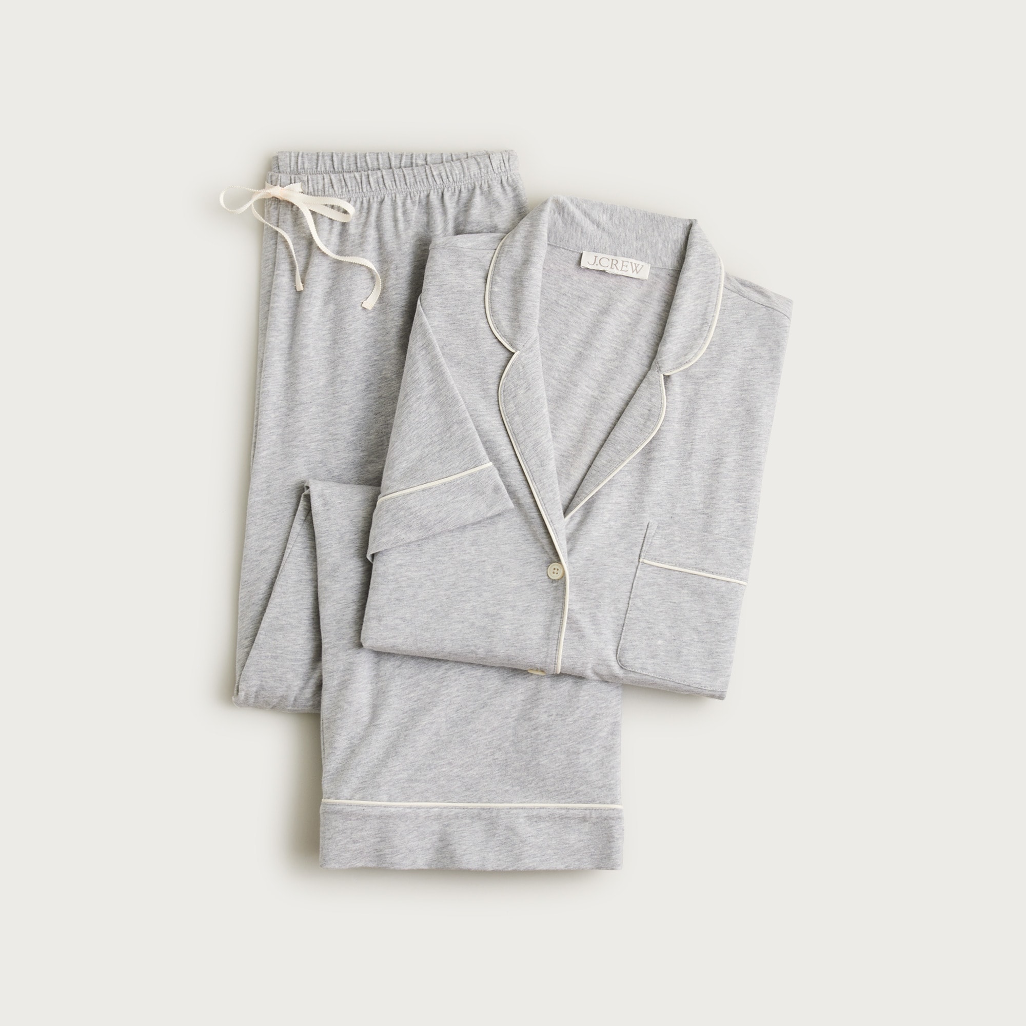 Dreamy cotton-blend short-sleeve pajama pant set