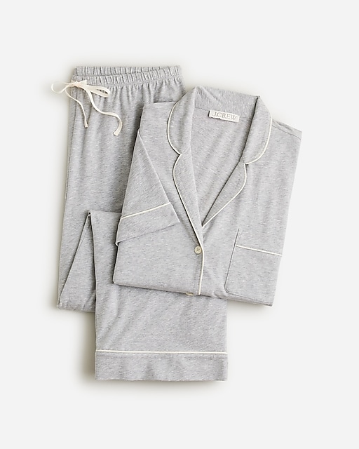  Short-sleeve pajama pant set in dreamy cotton-blend