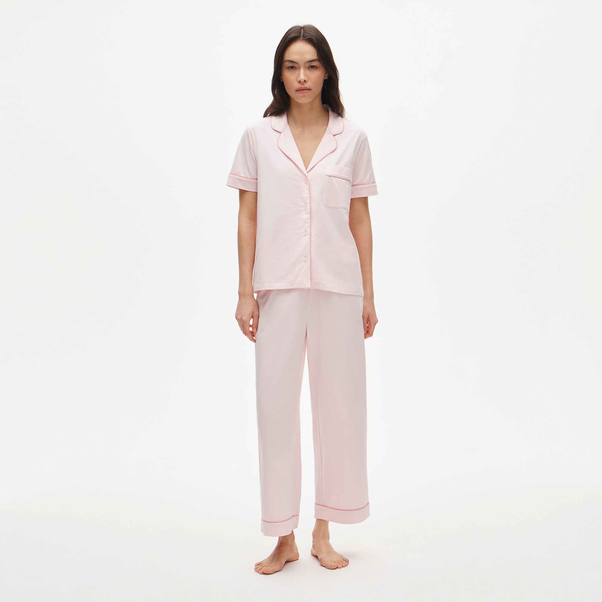 Dreamy cotton-blend short-sleeve pajama pant set - image 2