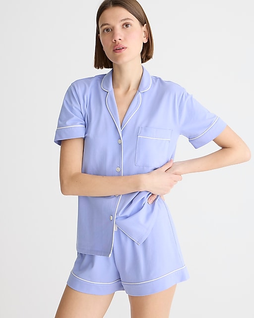 womens Short-sleeve pajama short set in dreamy cotton-blend