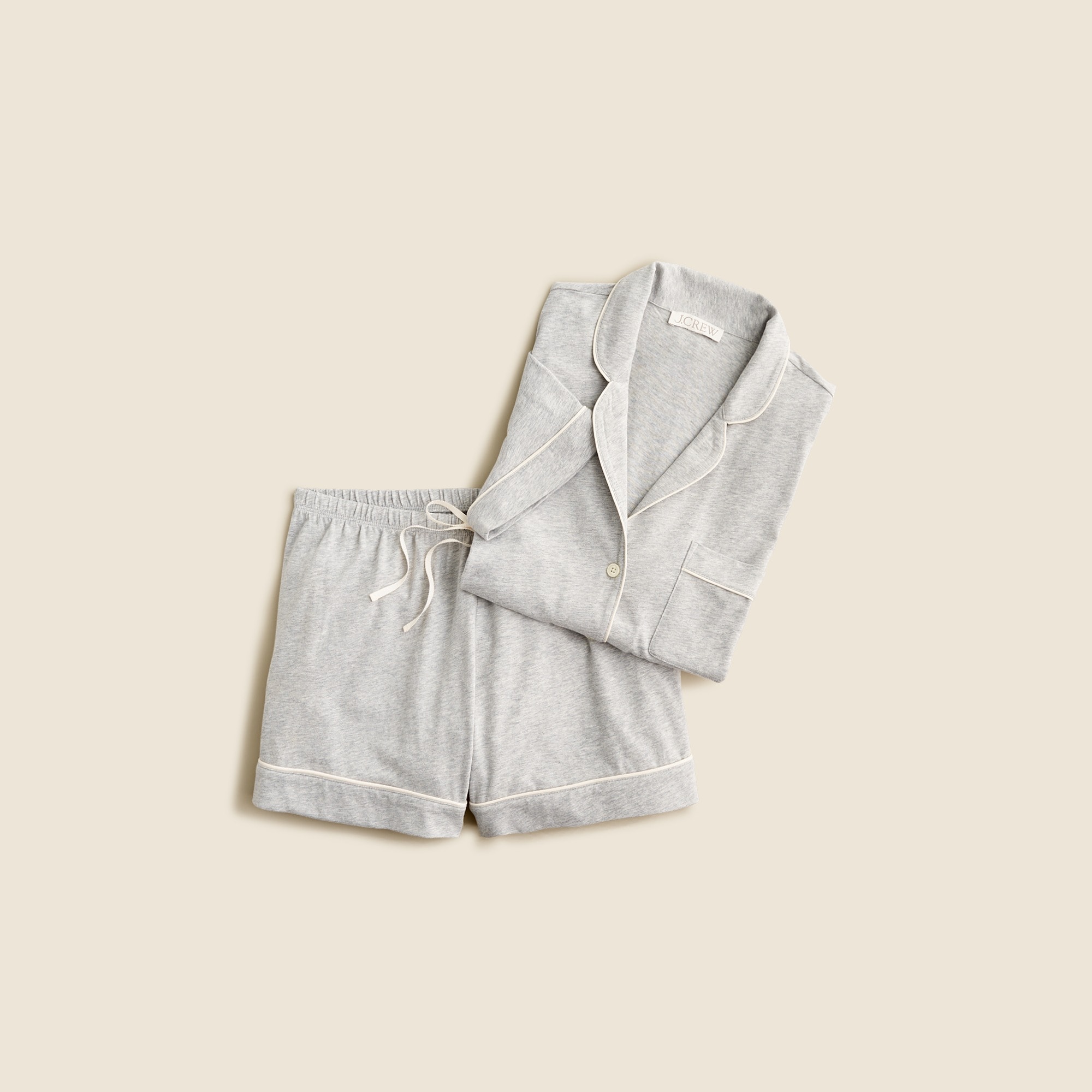  Short-sleeve pajama short set in dreamy cotton blend