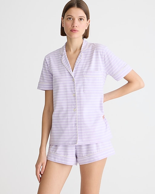 womens Short-sleeve pajama short set in stripe dreamy cotton-blend