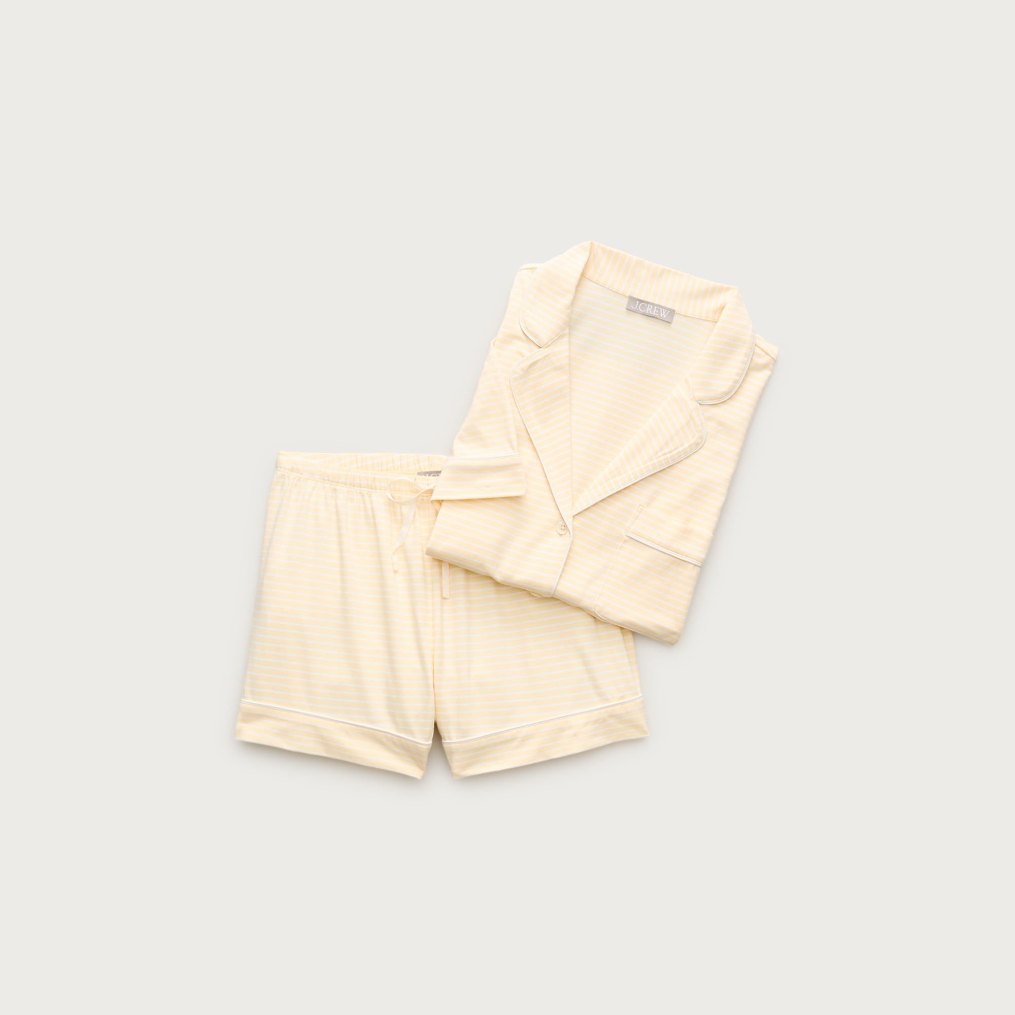 Short-sleeve pajama short set in stripe dreamy cotton blend