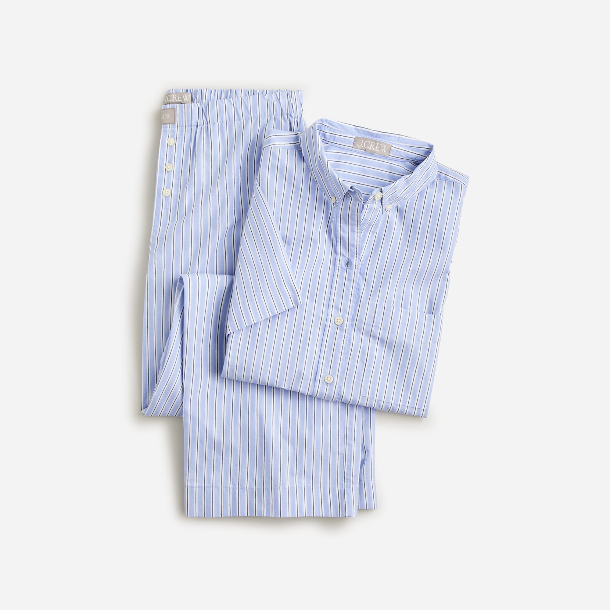  Cropped short-sleeve pajama pant set in stripe