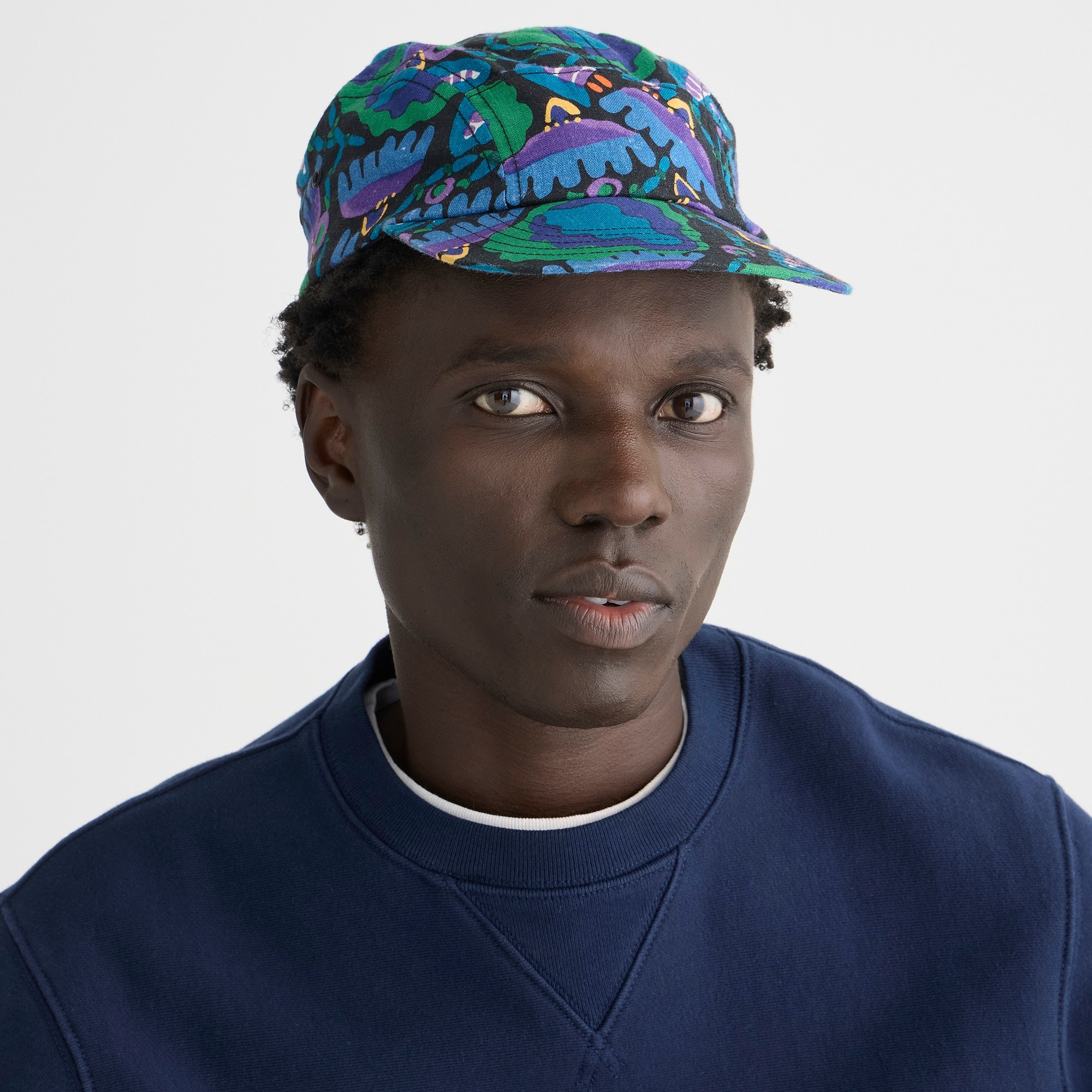 j.crew: three-panel printed linen cap for men
