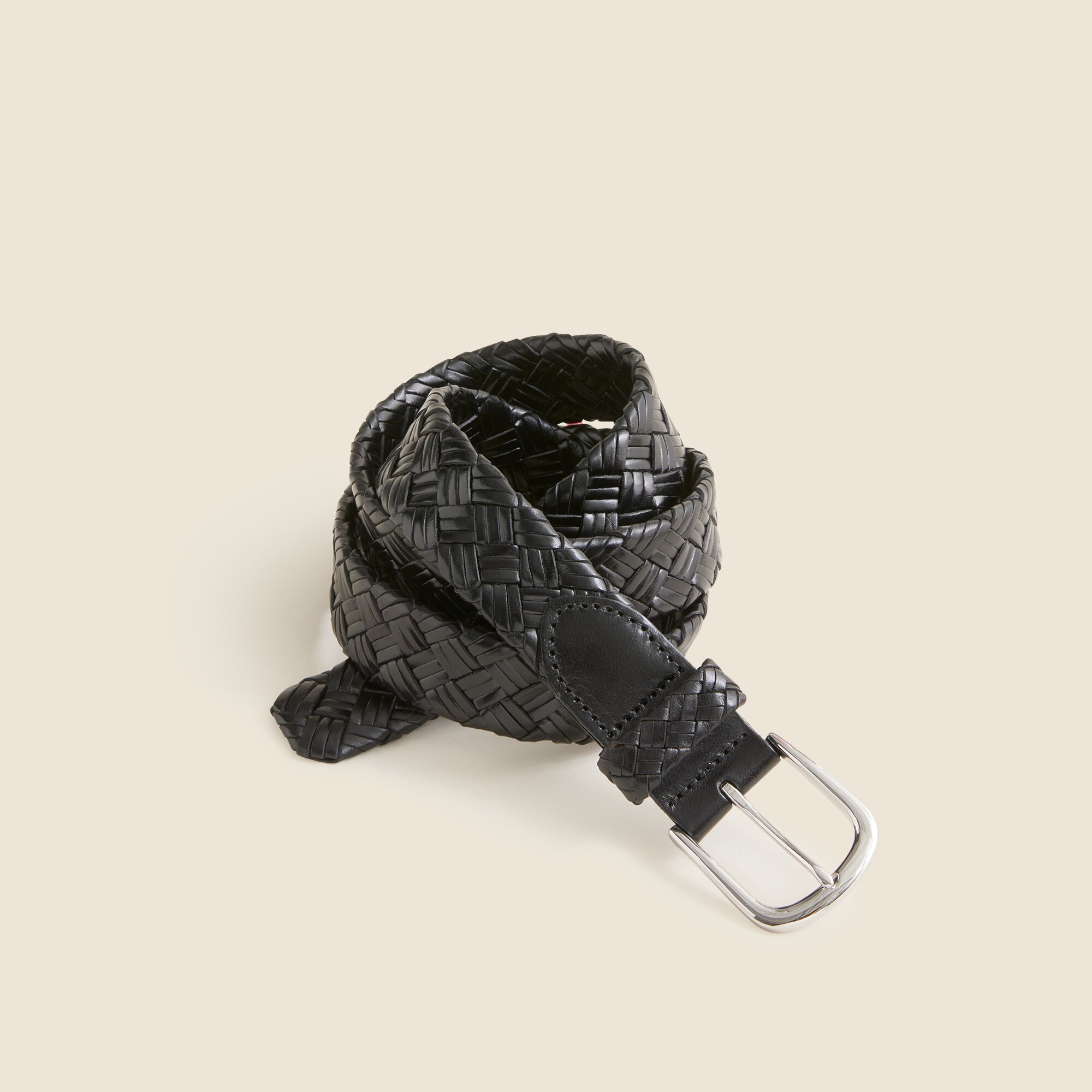 mens Chunky braided leather belt