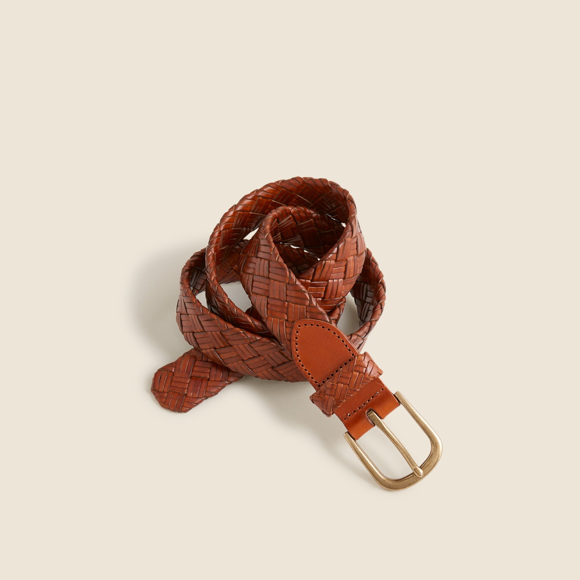 Chunky Braided Leather Belt For Men | J.Crew