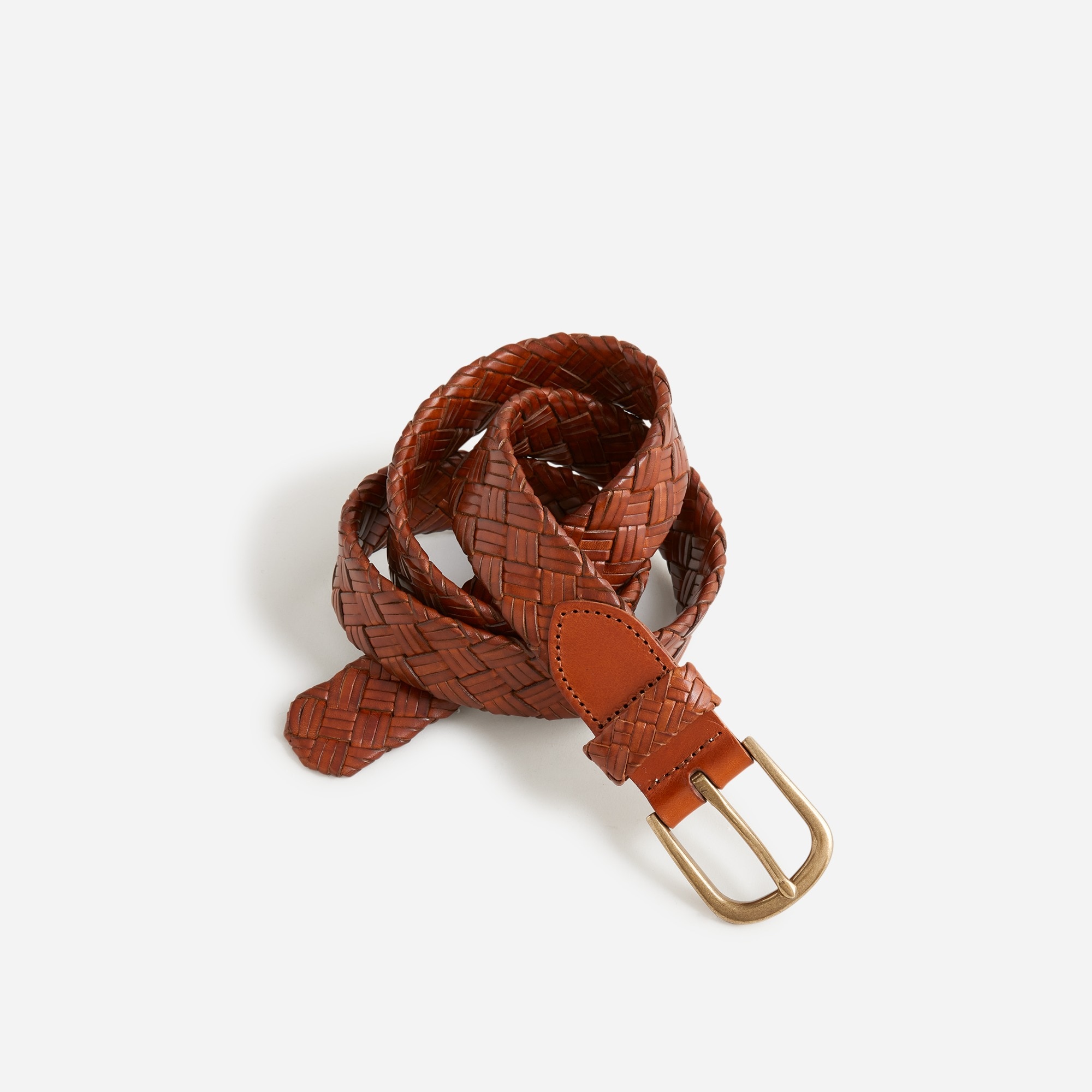 mens Chunky braided leather belt