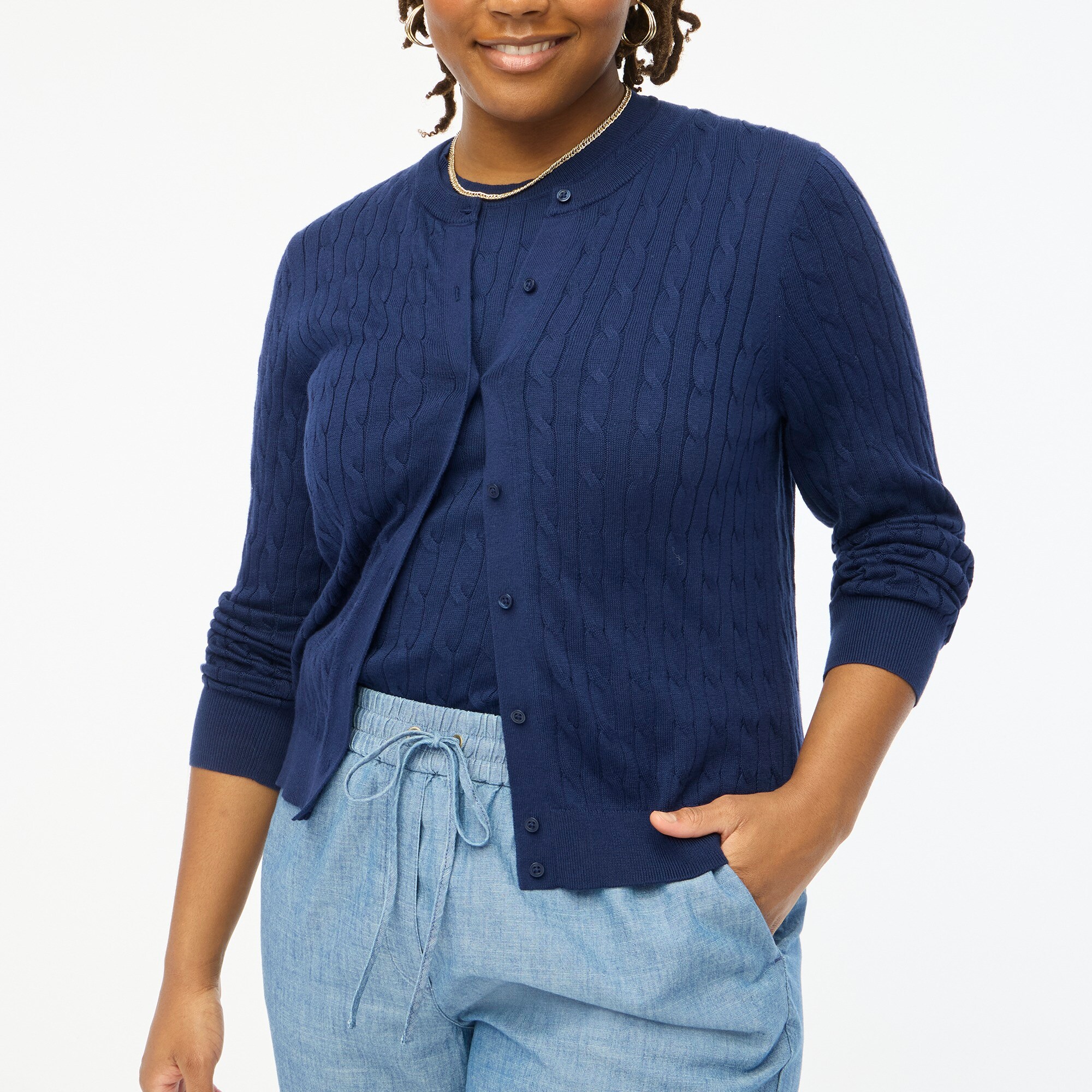 Cotton cable cardigan