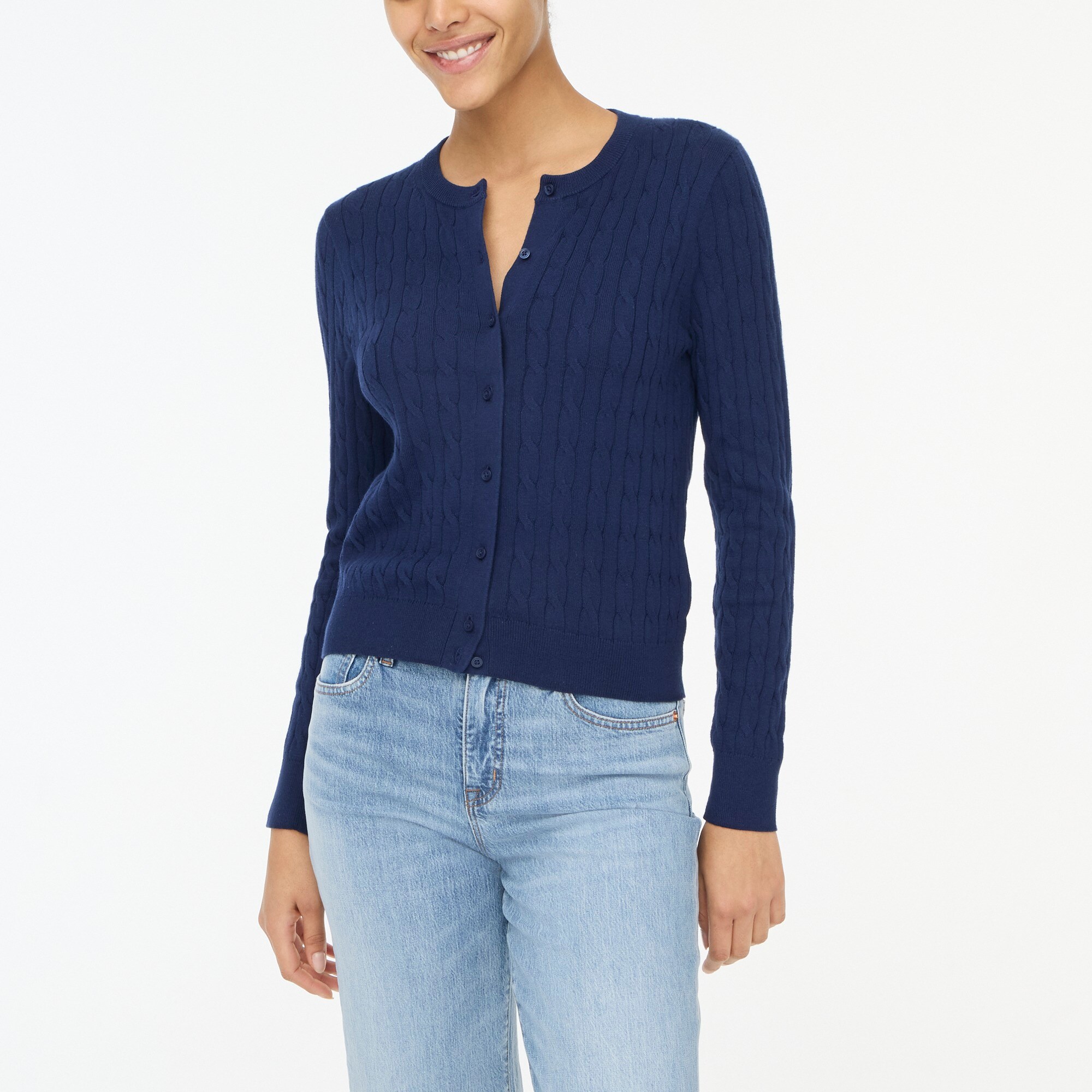 womens Cotton cable cardigan