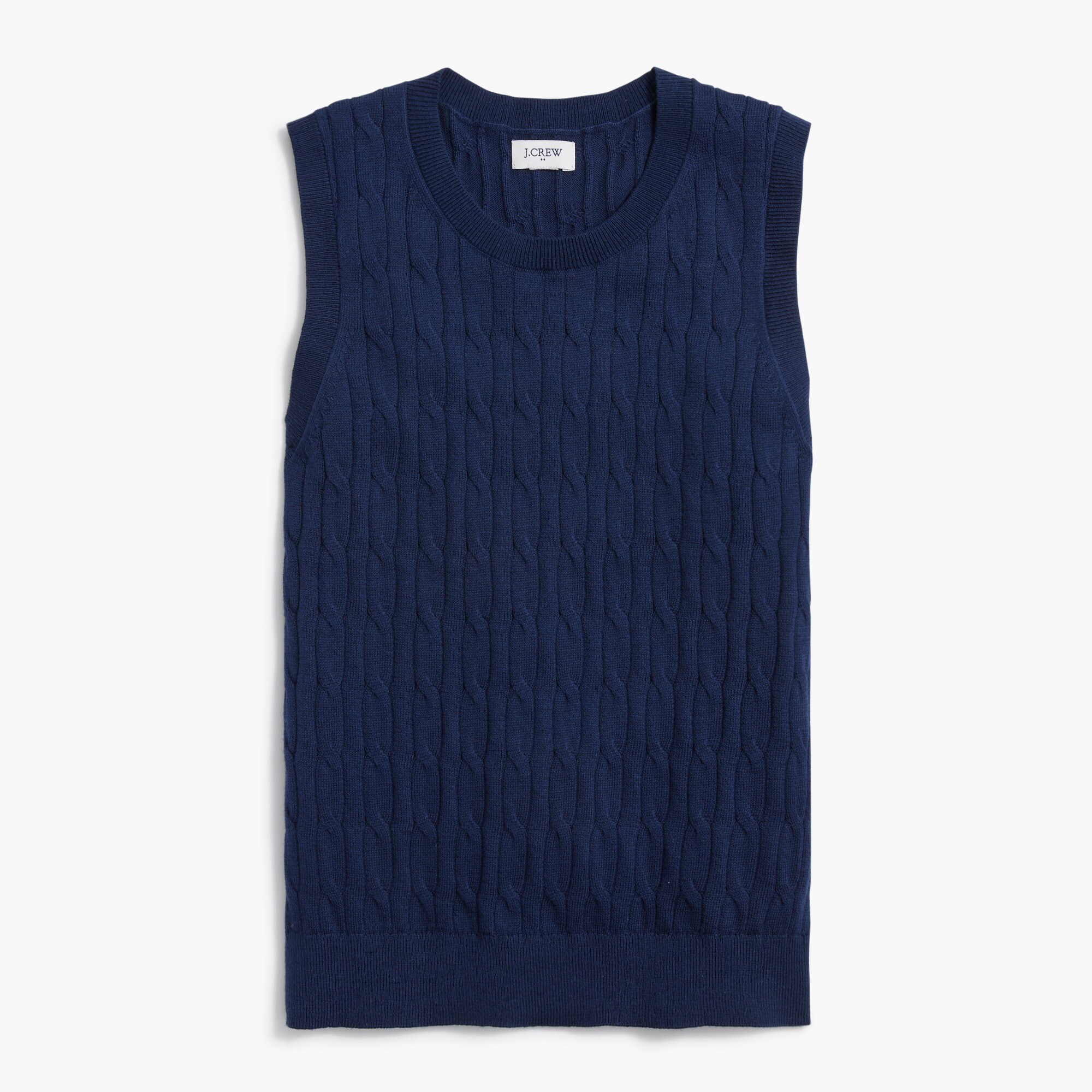 cotton cable sweater shell for women
