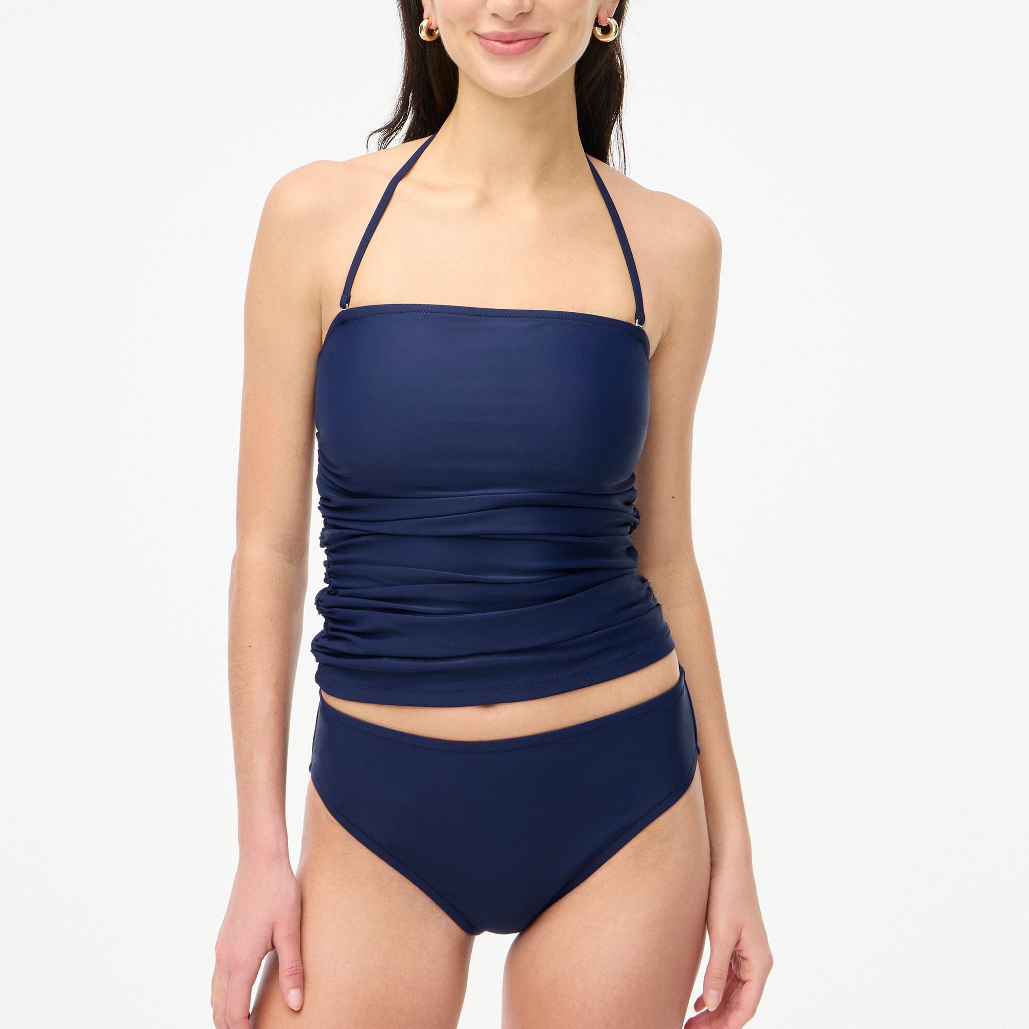  Solid strapless tankini top