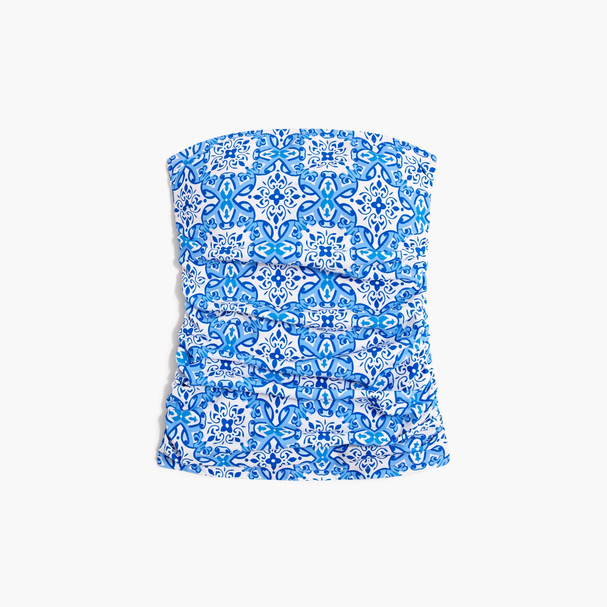Printed strapless tankini top