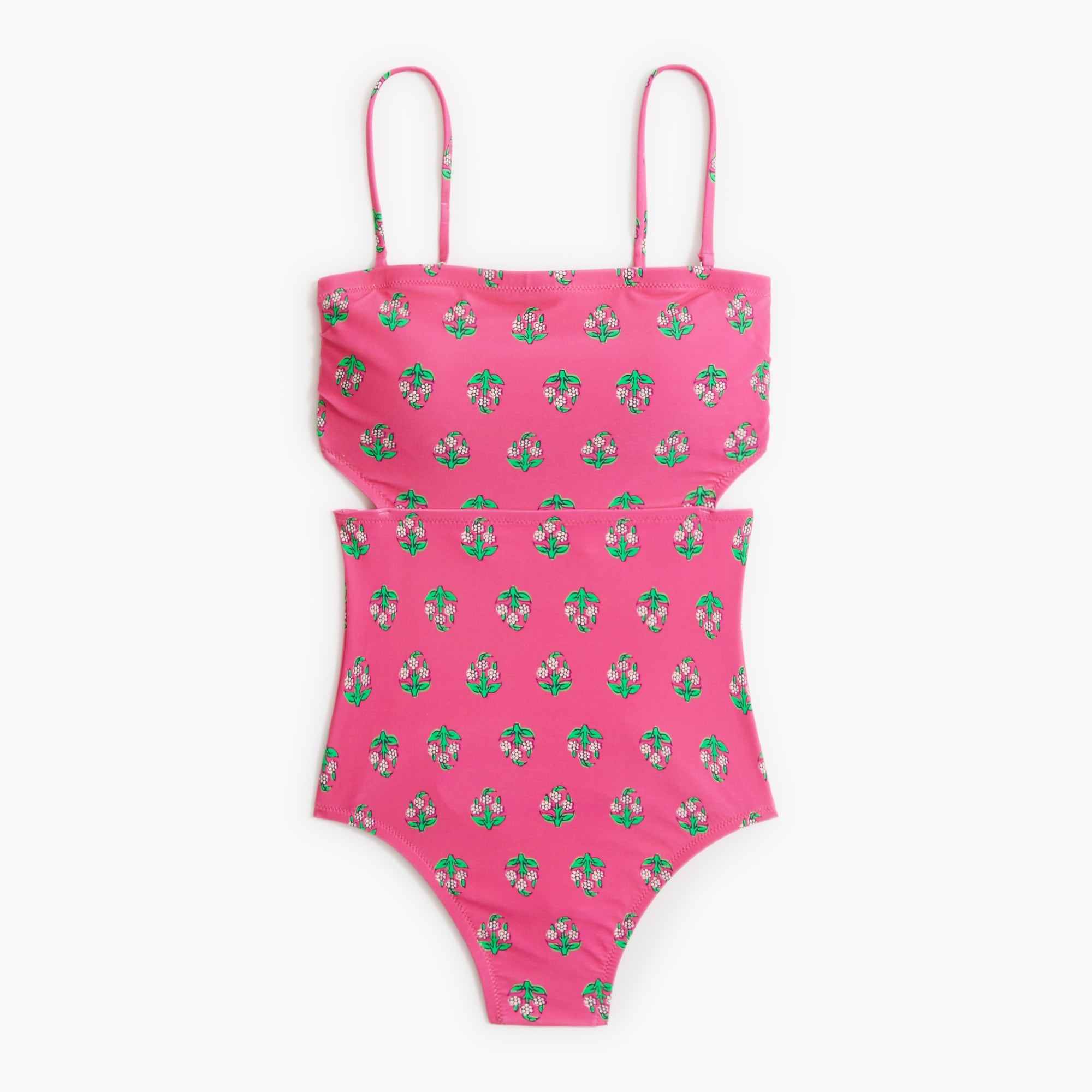 Printed cutout one-piece swimsuit