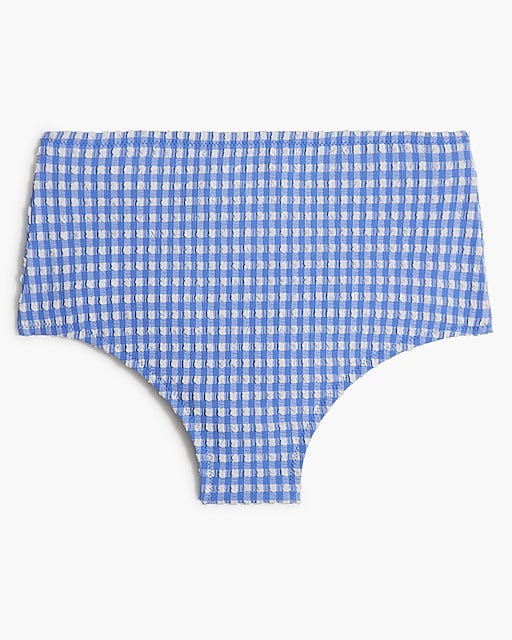  Seersucker high-waisted bikini bottom