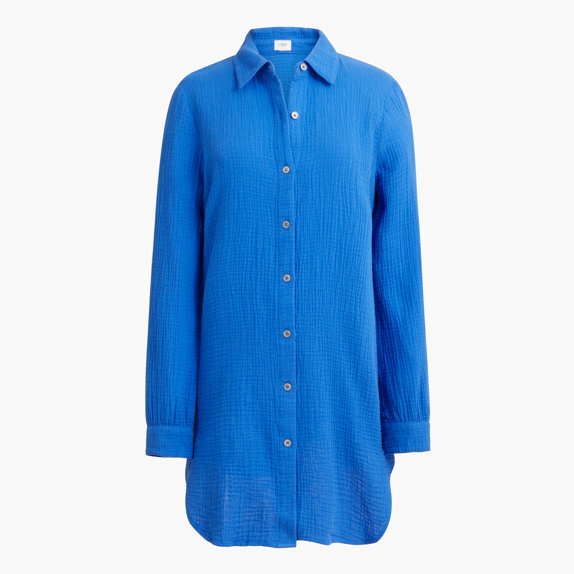 gauze button-down beach tunic for women